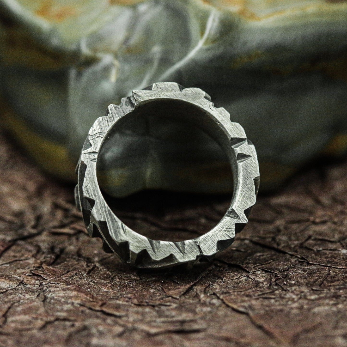 Runic Guard 925 Silver Handmade Ring ¨C Engraved Mystic Shield