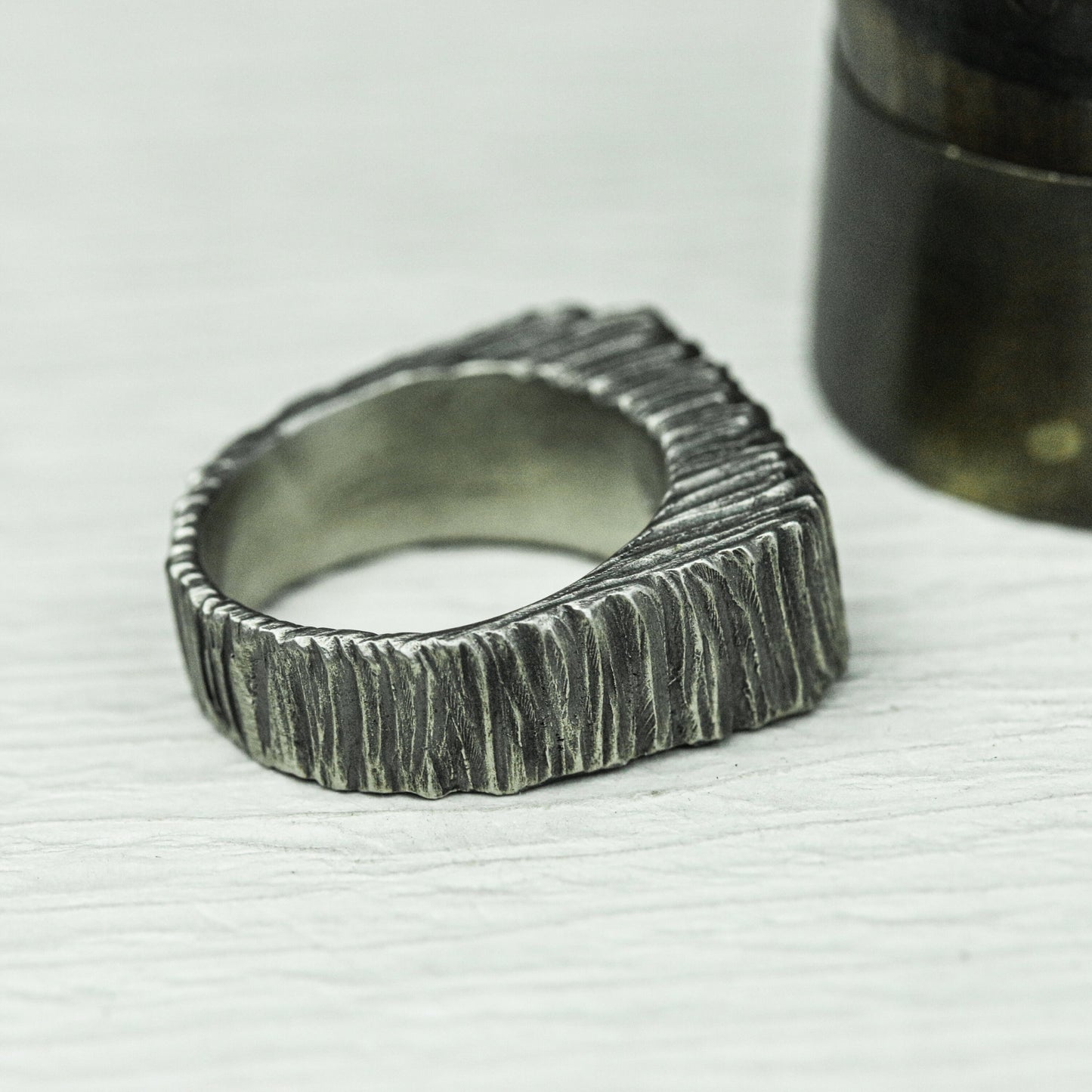 Stone Ridge 925 Silver Handmade Ring ¨C Rugged Textured Band
