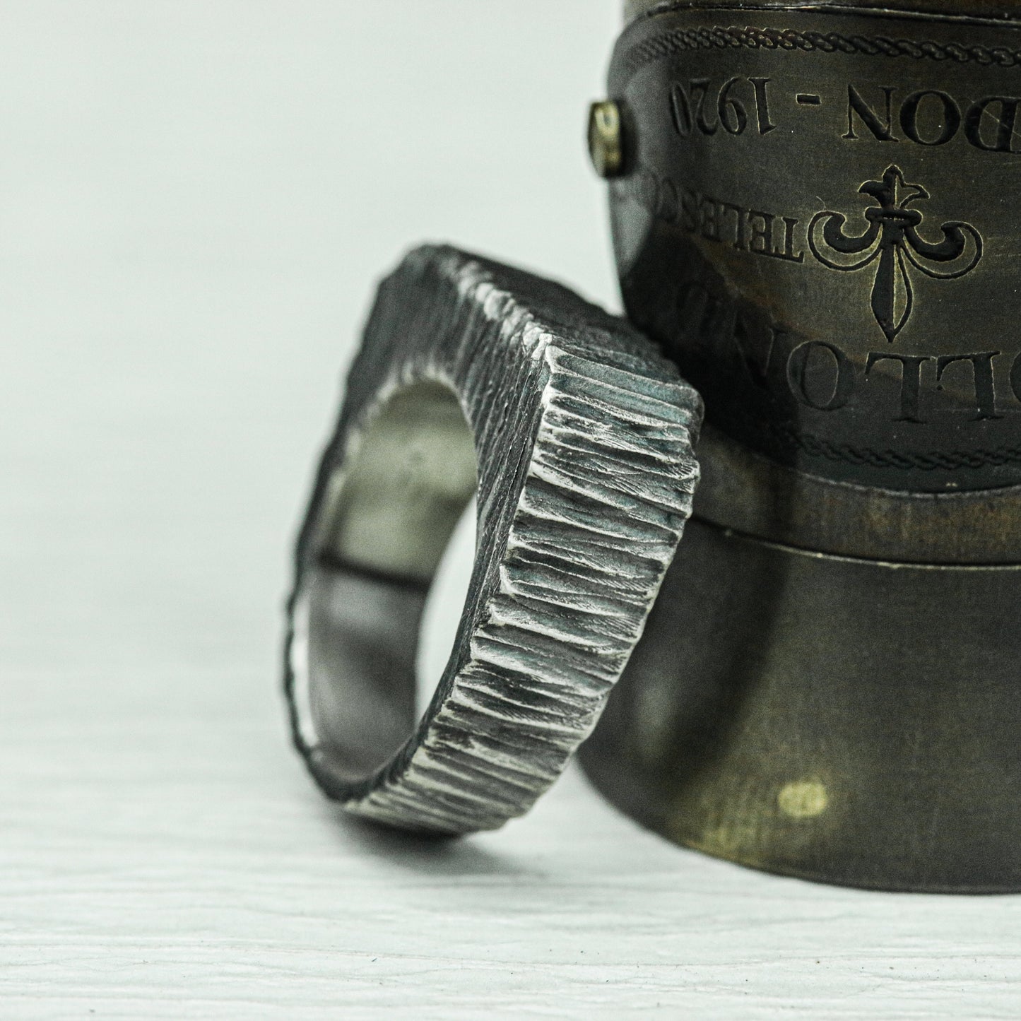 Stone Ridge 925 Silver Handmade Ring ¨C Rugged Textured Band