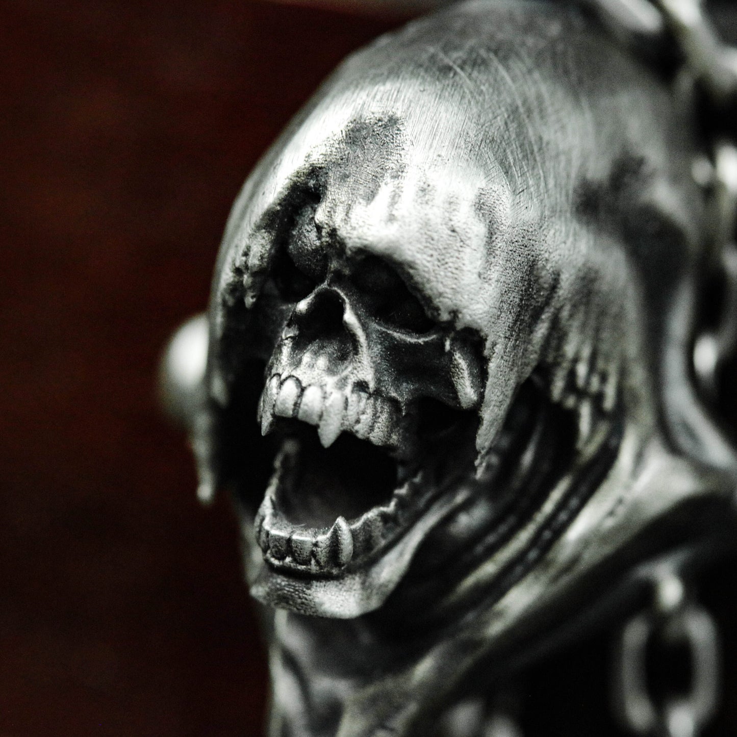 Screaming Skull Crossbones Pendant ¨C 925 Sterling Silver Handmade