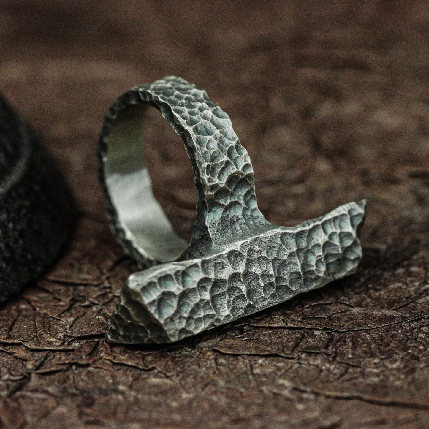 Brutalist Edge 925 Silver Handmade Ring ¨C Industrial Texture Design