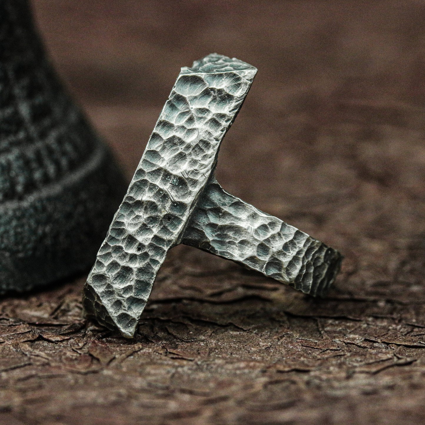 Brutalist Edge 925 Silver Handmade Ring ¨C Industrial Texture Design