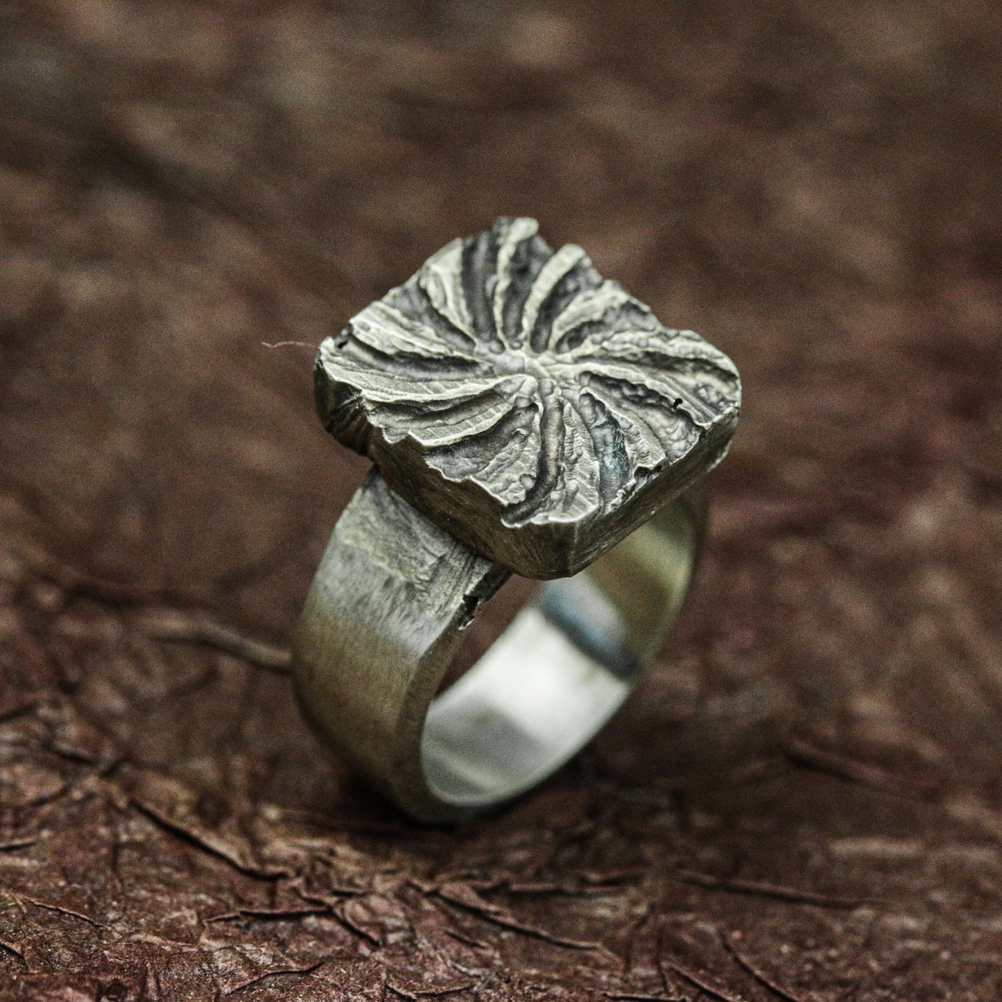 Sunburst Relic 925 Silver Handmade Ring ¨C Radiant Occult Design