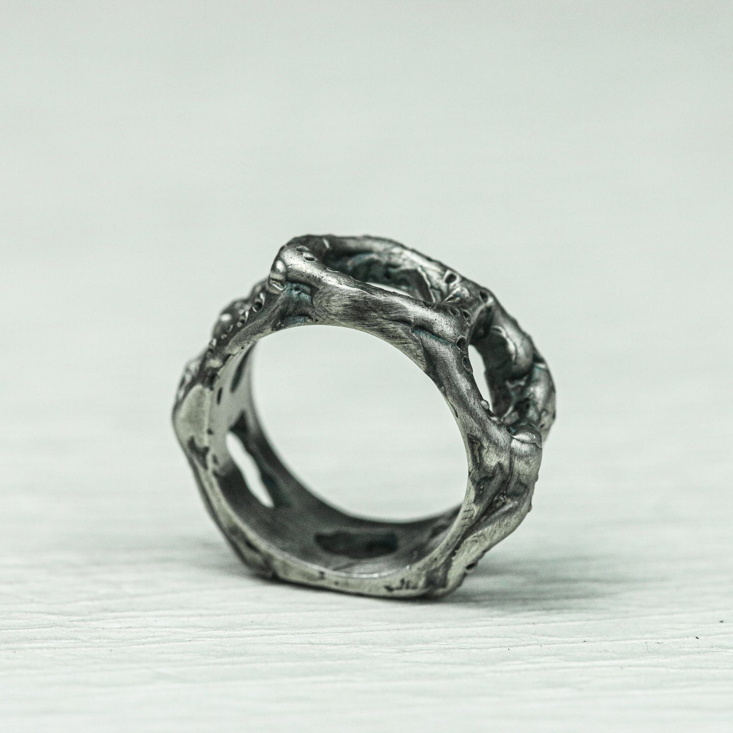 Phantom Mask 925 Silver Handmade Ring ¨C Gothic Hollow Skull