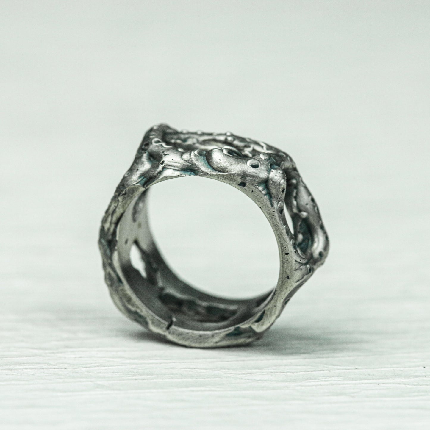 Phantom Mask 925 Silver Handmade Ring ¨C Gothic Hollow Skull