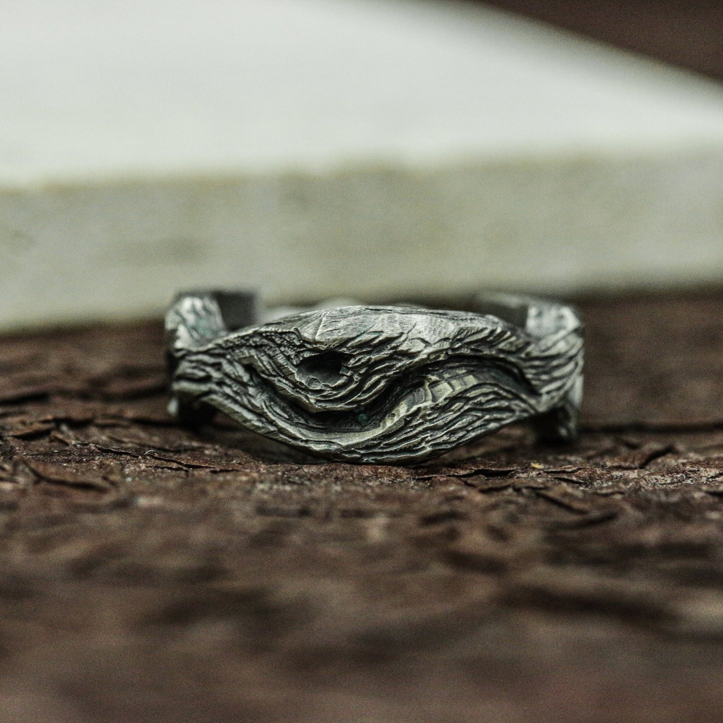 Woven Relic 925 Silver Handmade Ring ¨C Textured Ancient Tapestry Band