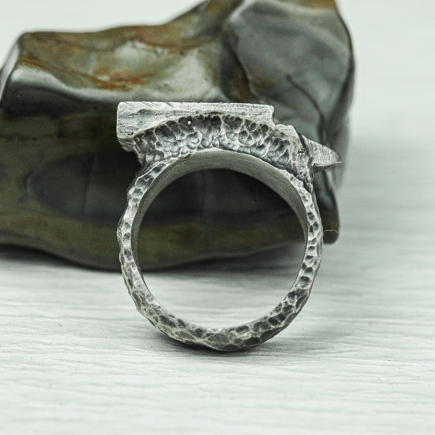 Ancient Guardian 925 Silver Handmade Ring ¨C Engraved Gothic Protector