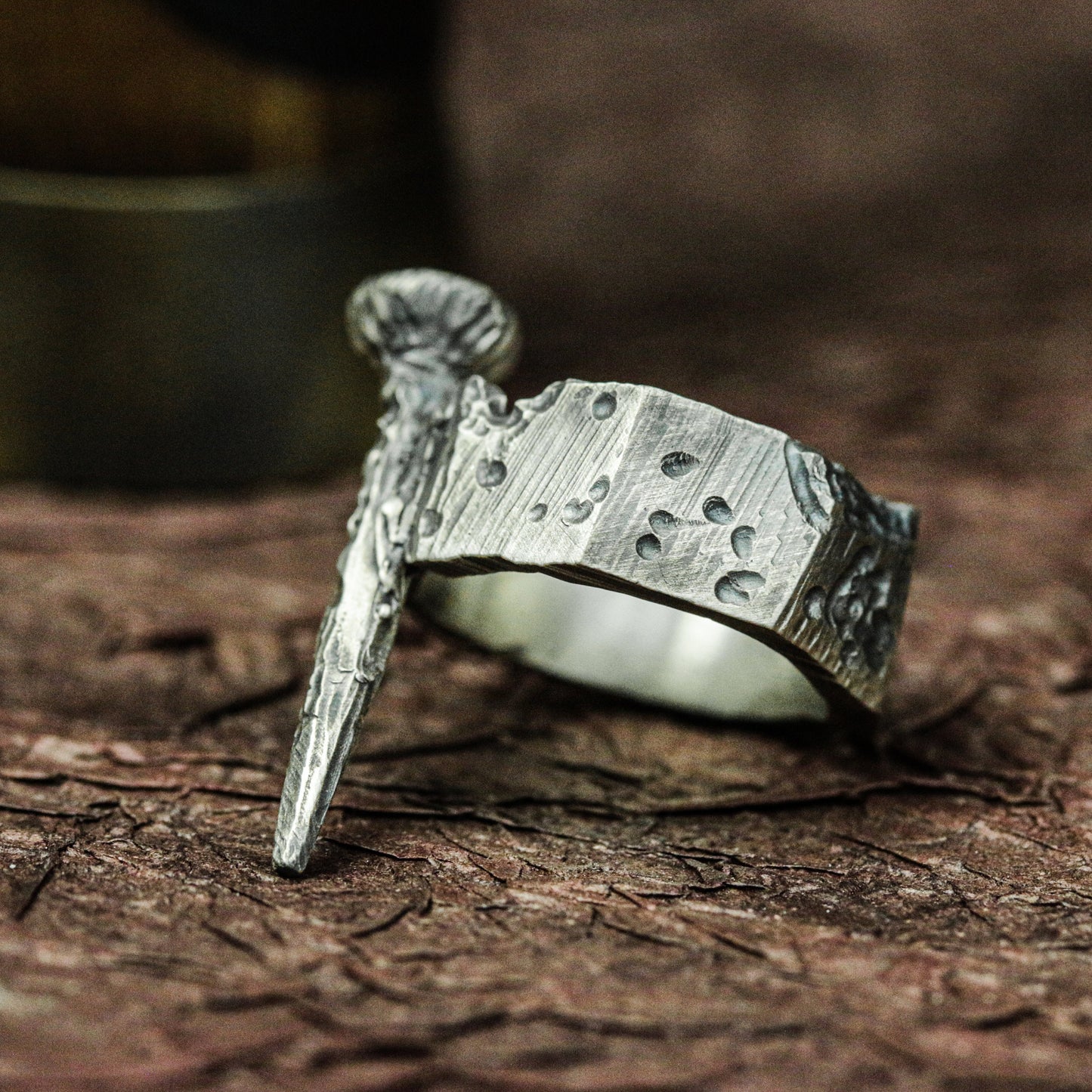 Warrior¡¯s Axe 925 Silver Handmade Ring ¨C Viking Battle Emblem
