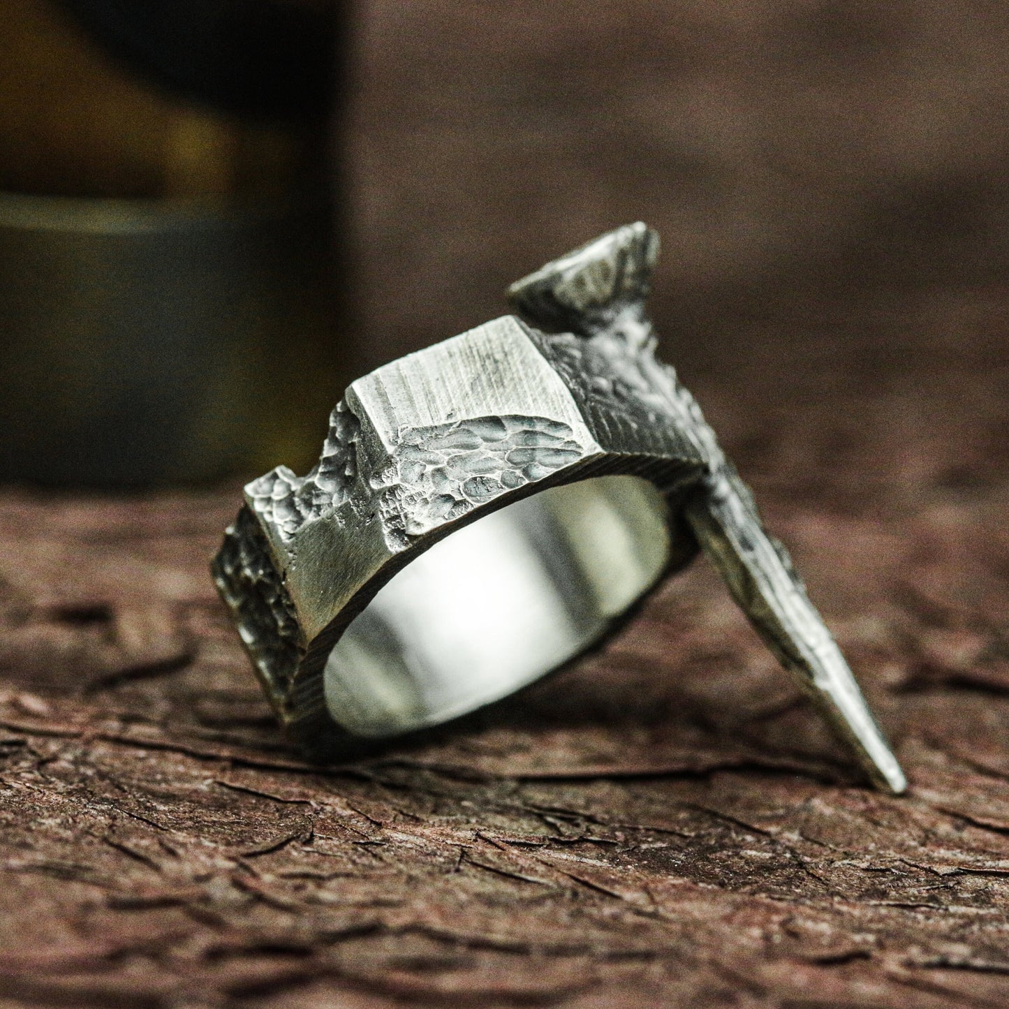 Warrior¡¯s Axe 925 Silver Handmade Ring ¨C Viking Battle Emblem