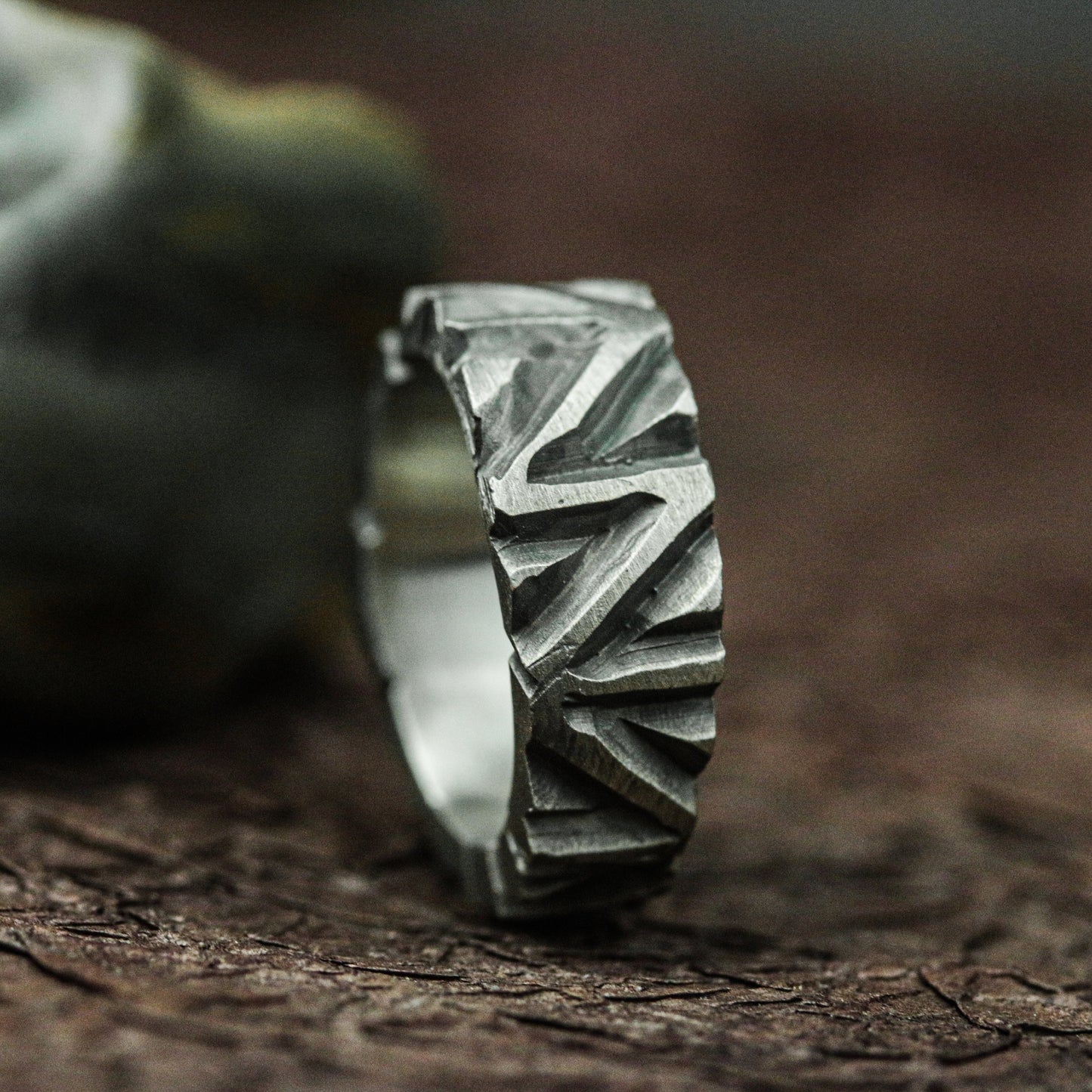 Runic Guard 925 Silver Handmade Ring ¨C Engraved Mystic Shield