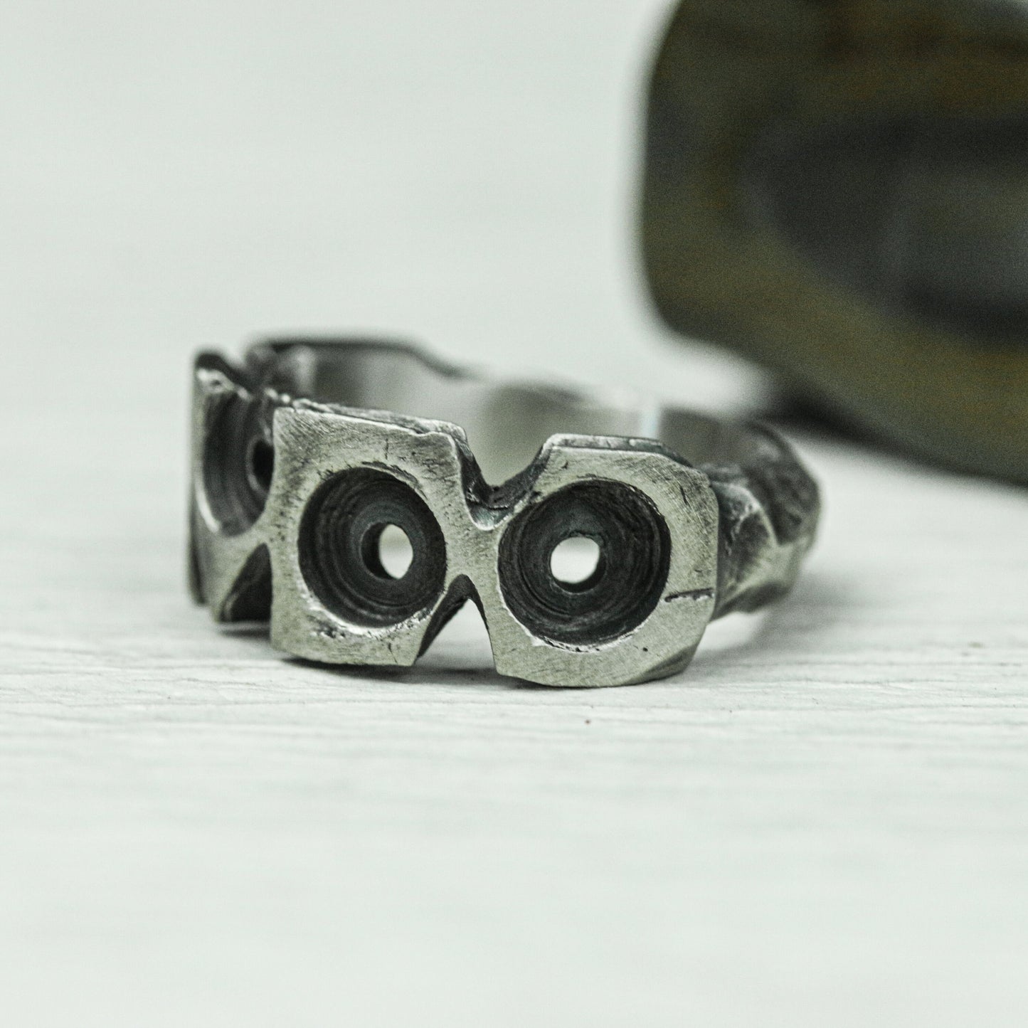 Handcrafted Silver Industrial Gear Ring