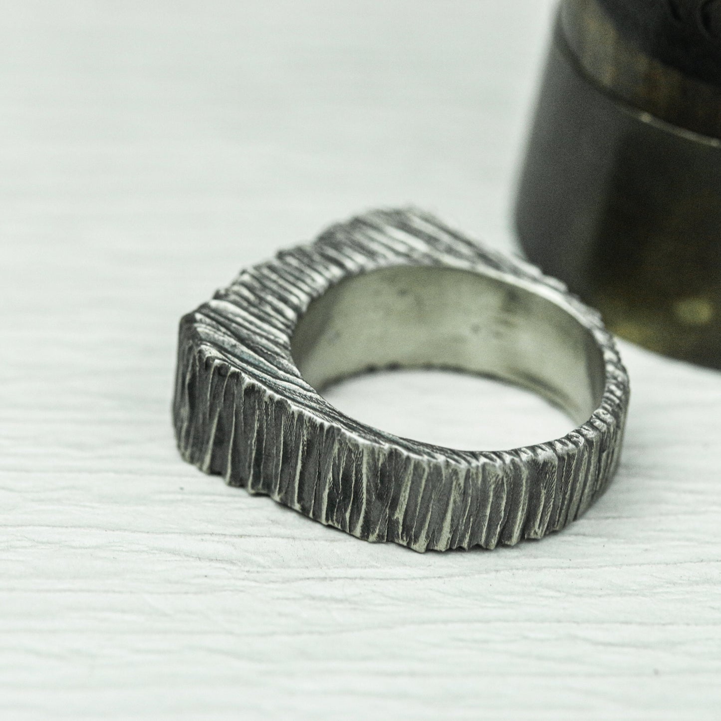 Stone Ridge 925 Silver Handmade Ring ¨C Rugged Textured Band