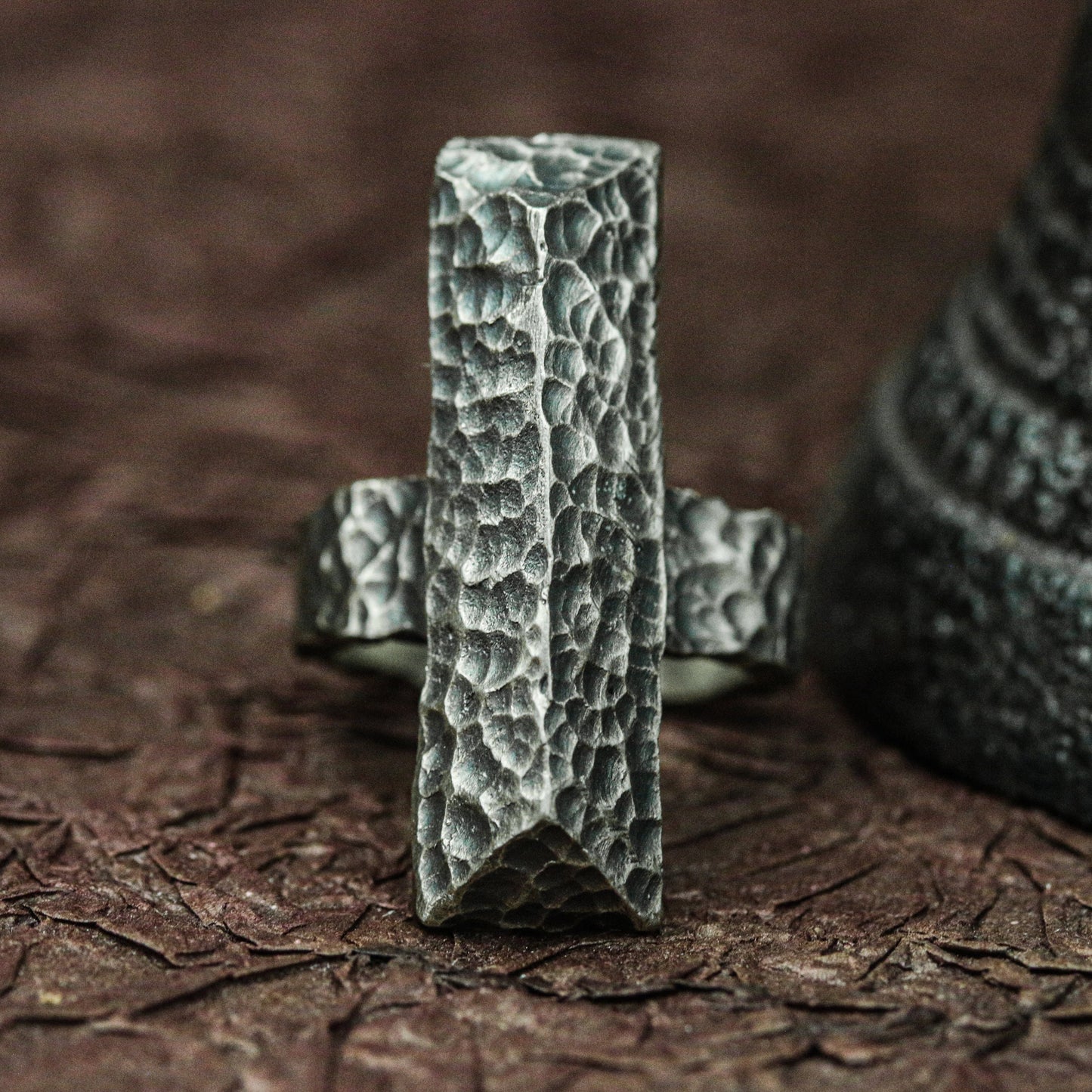 Brutalist Edge 925 Silver Handmade Ring ¨C Industrial Texture Design