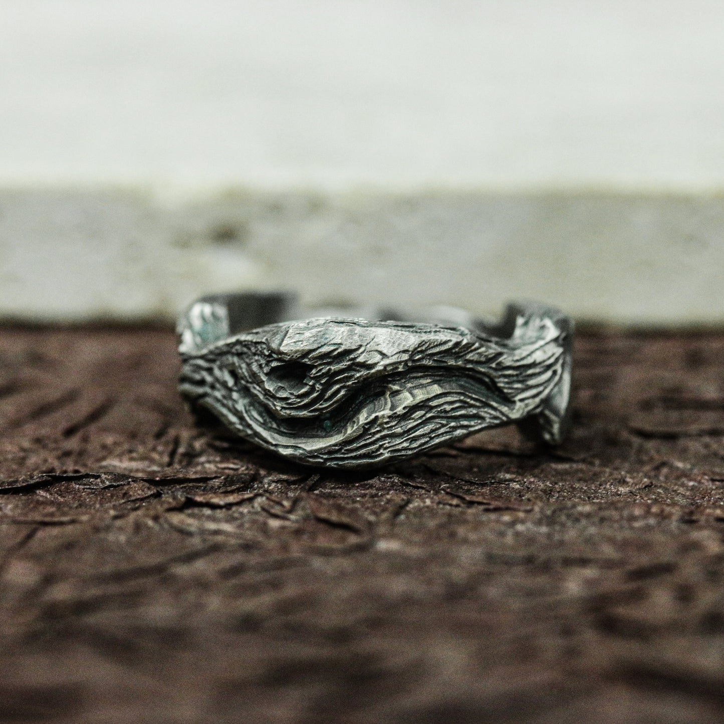 Woven Relic 925 Silver Handmade Ring ¨C Textured Ancient Tapestry Band