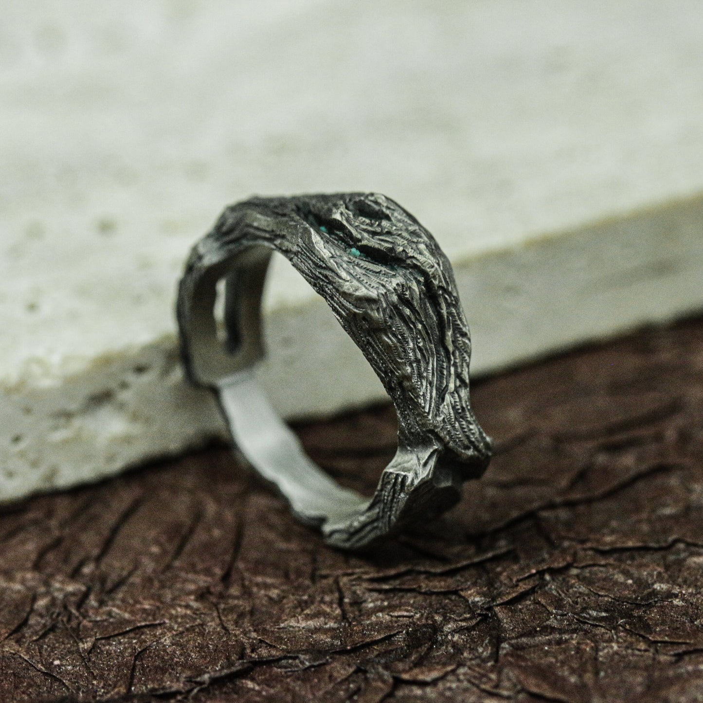 Woven Relic 925 Silver Handmade Ring ¨C Textured Ancient Tapestry Band