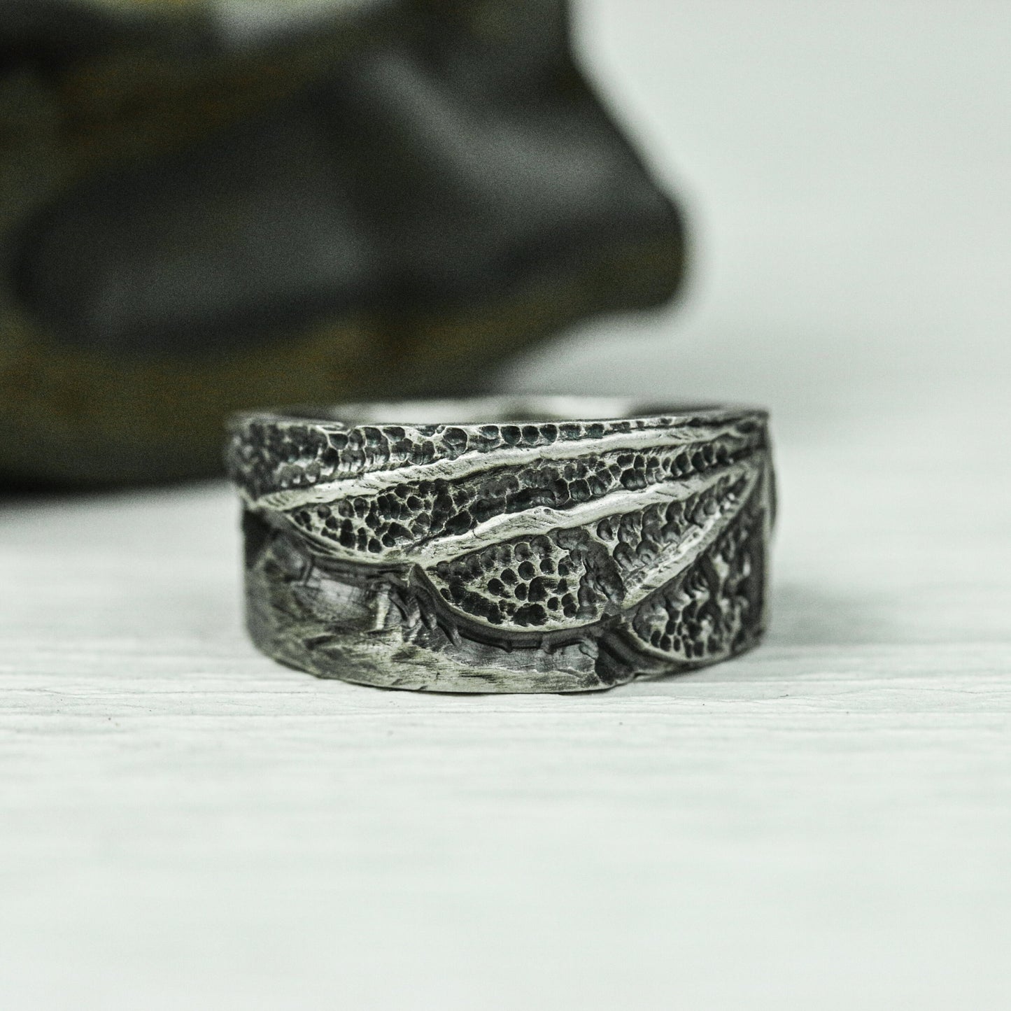 Runic Etch 925 Silver Handmade Ring ¨C Mystic Engraved Band