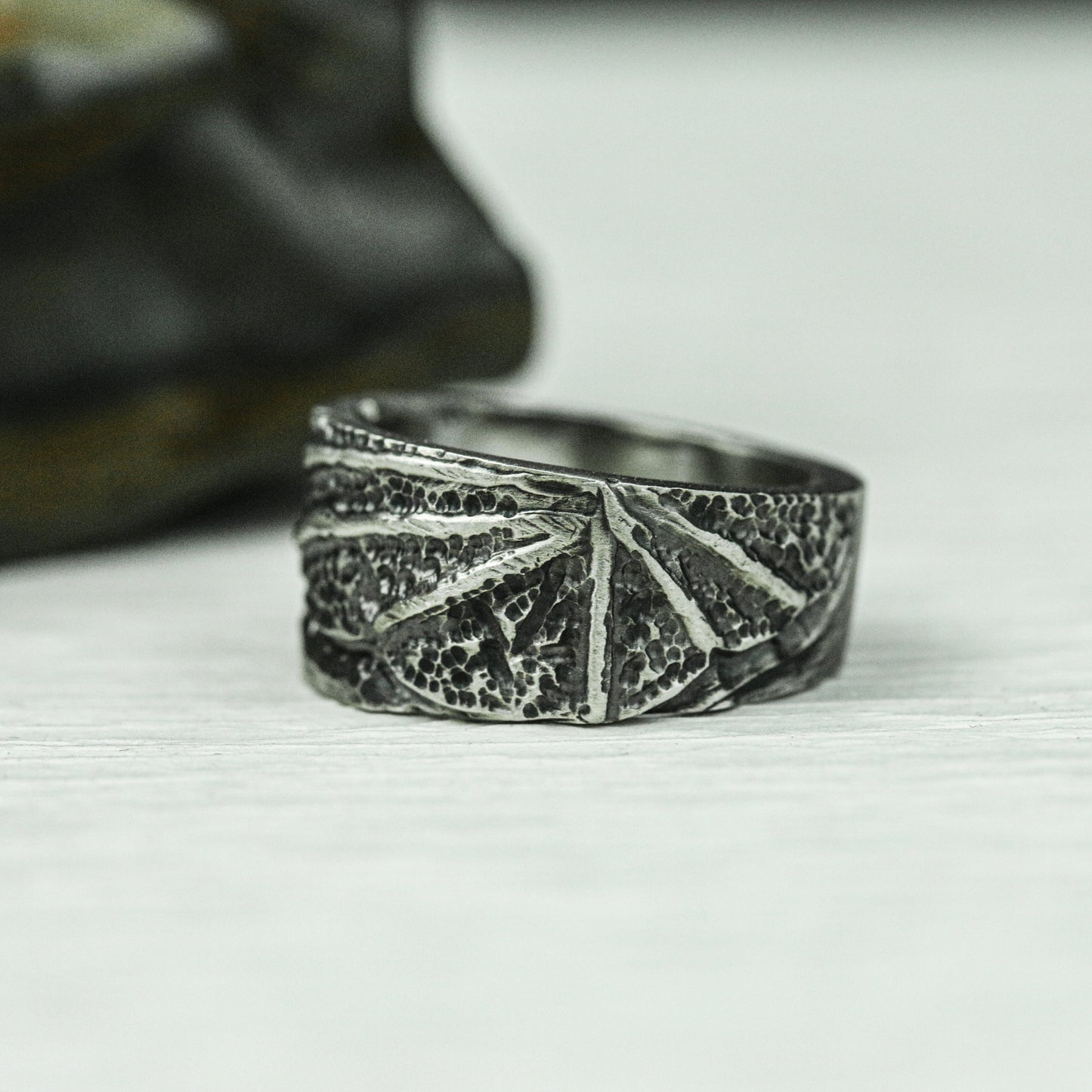 Runic Etch 925 Silver Handmade Ring ¨C Mystic Engraved Band