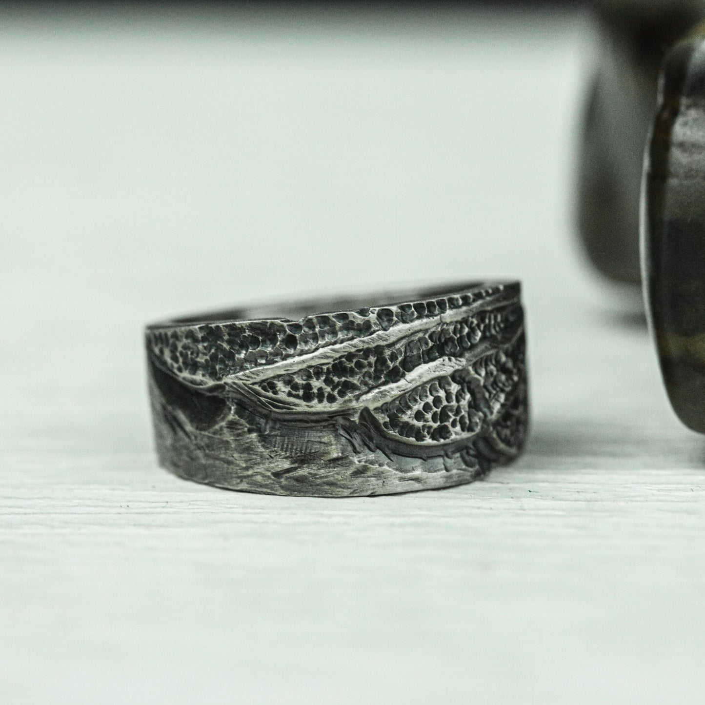 Runic Etch 925 Silver Handmade Ring ¨C Mystic Engraved Band