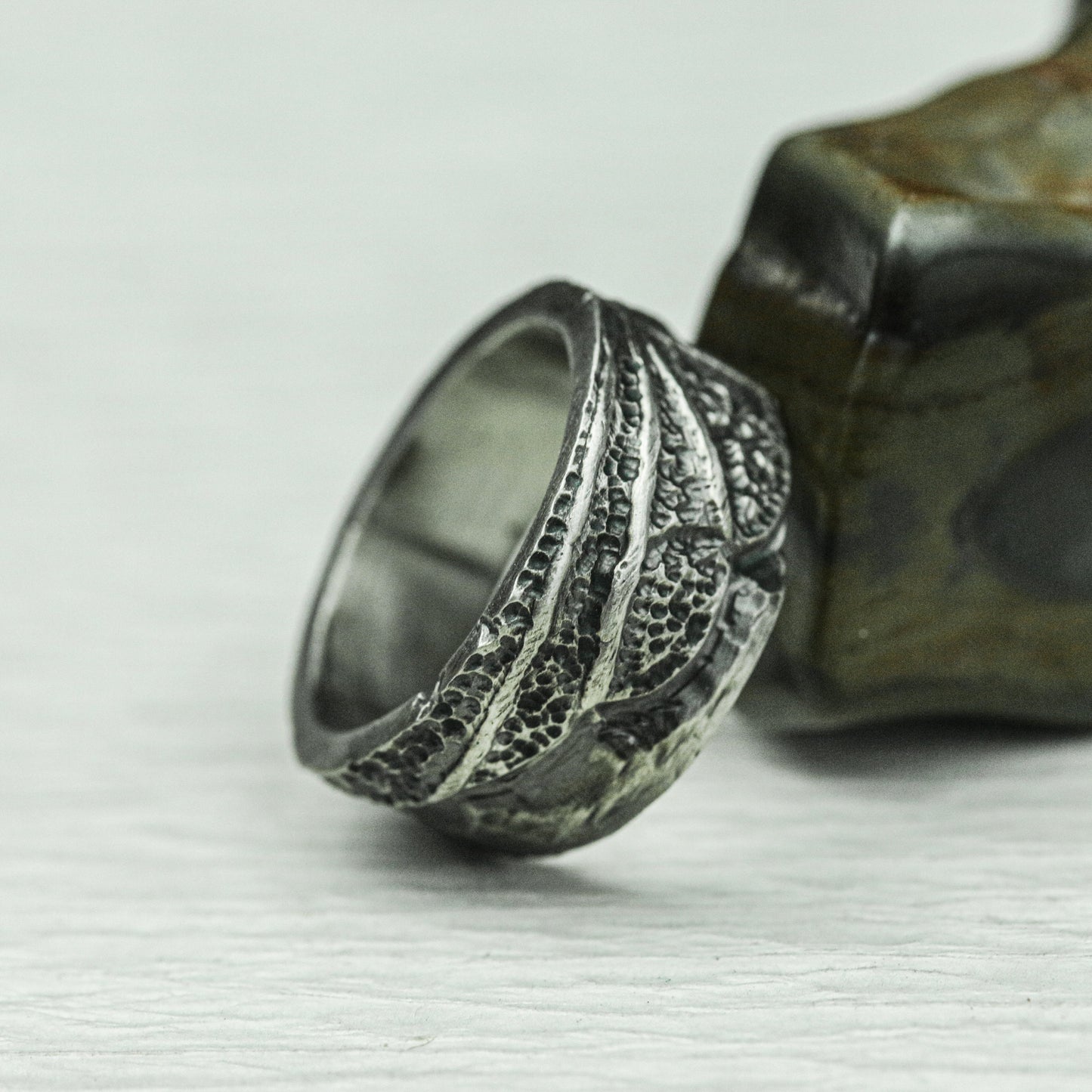 Runic Etch 925 Silver Handmade Ring ¨C Mystic Engraved Band