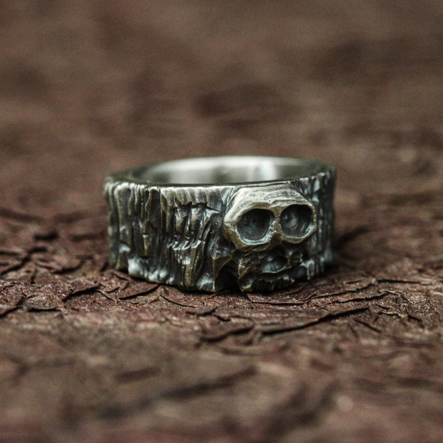 Handcrafted Silver Skull Relic Ring