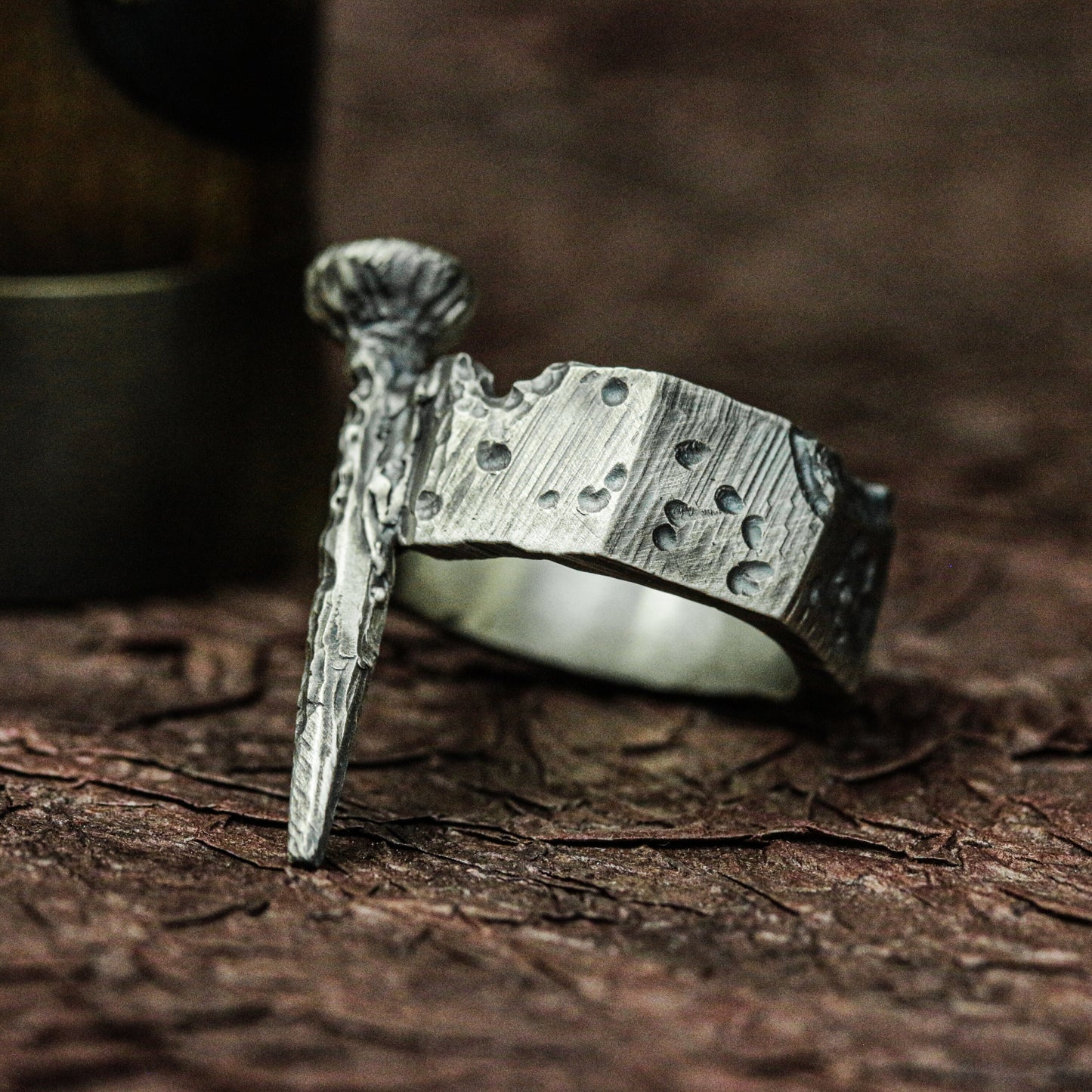 Warrior¡¯s Axe 925 Silver Handmade Ring ¨C Viking Battle Emblem
