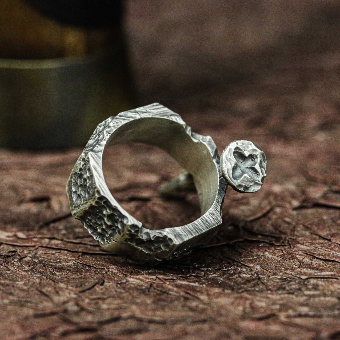 Warrior¡¯s Axe 925 Silver Handmade Ring ¨C Viking Battle Emblem