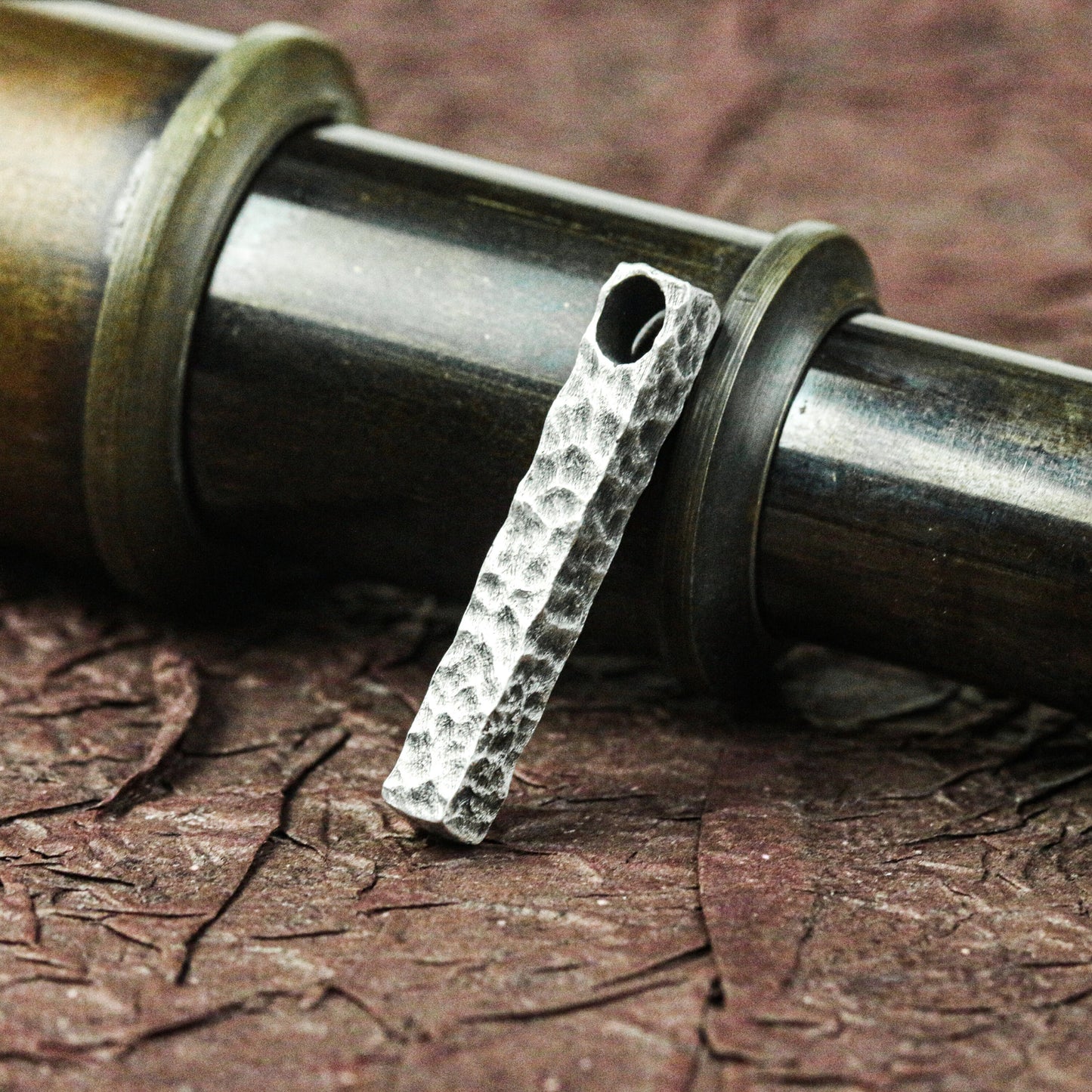 Runic Talisman Pillar Pendant - Artisan Crafted in 925 Silver