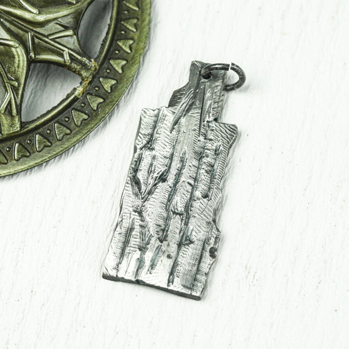 Ancient Bark Relic Pendant - 925 Silver Handcrafted