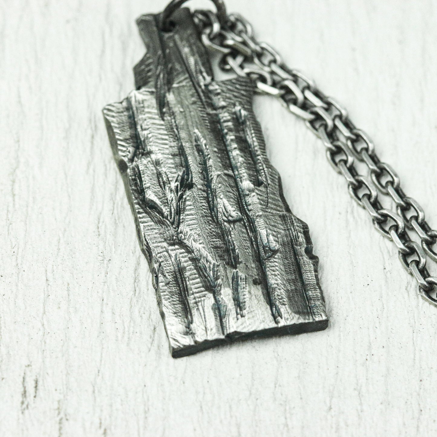 Ancient Bark Relic Pendant - 925 Silver Handcrafted