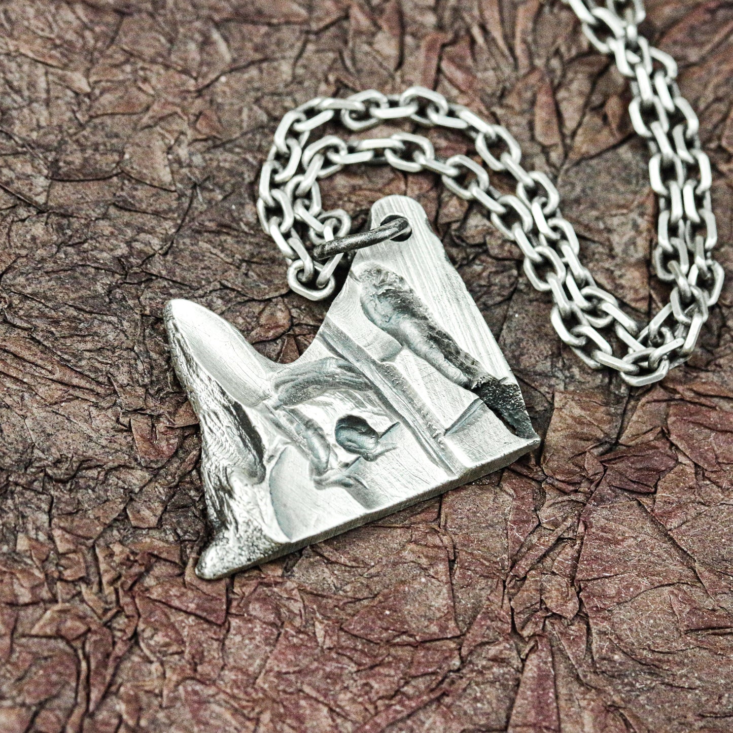 Fractured Fox Mask Pendant - 925 Silver Handcrafted