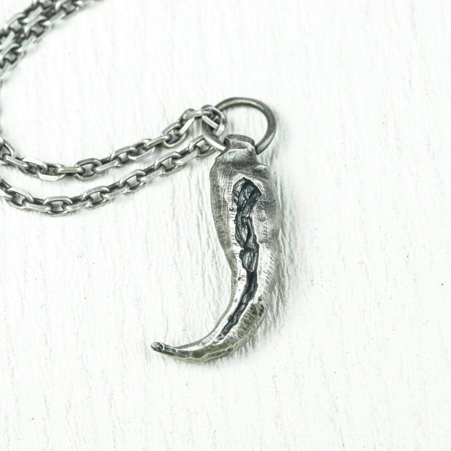 Wolf Fang Warrior Pendant - Handcrafted in 925 Silver