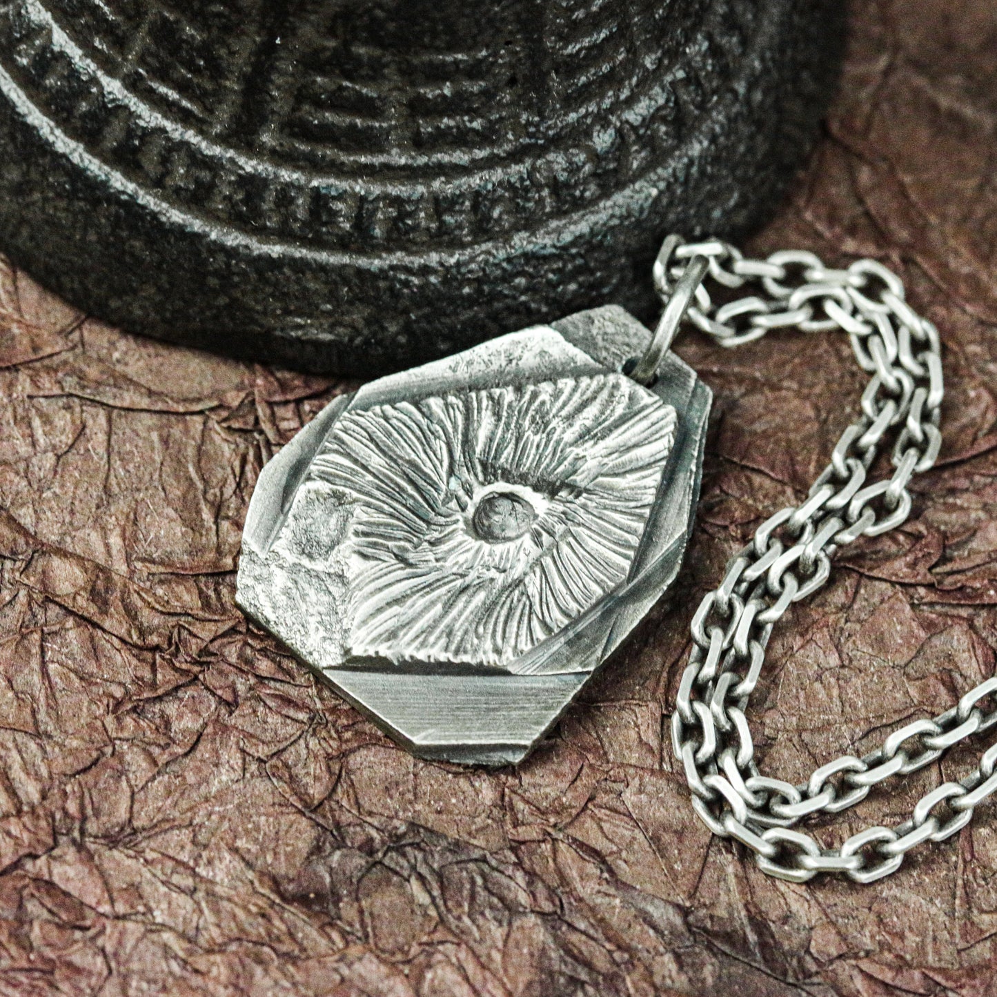 Sun Sigil Shield Amulet - Handcrafted in 925 Silver