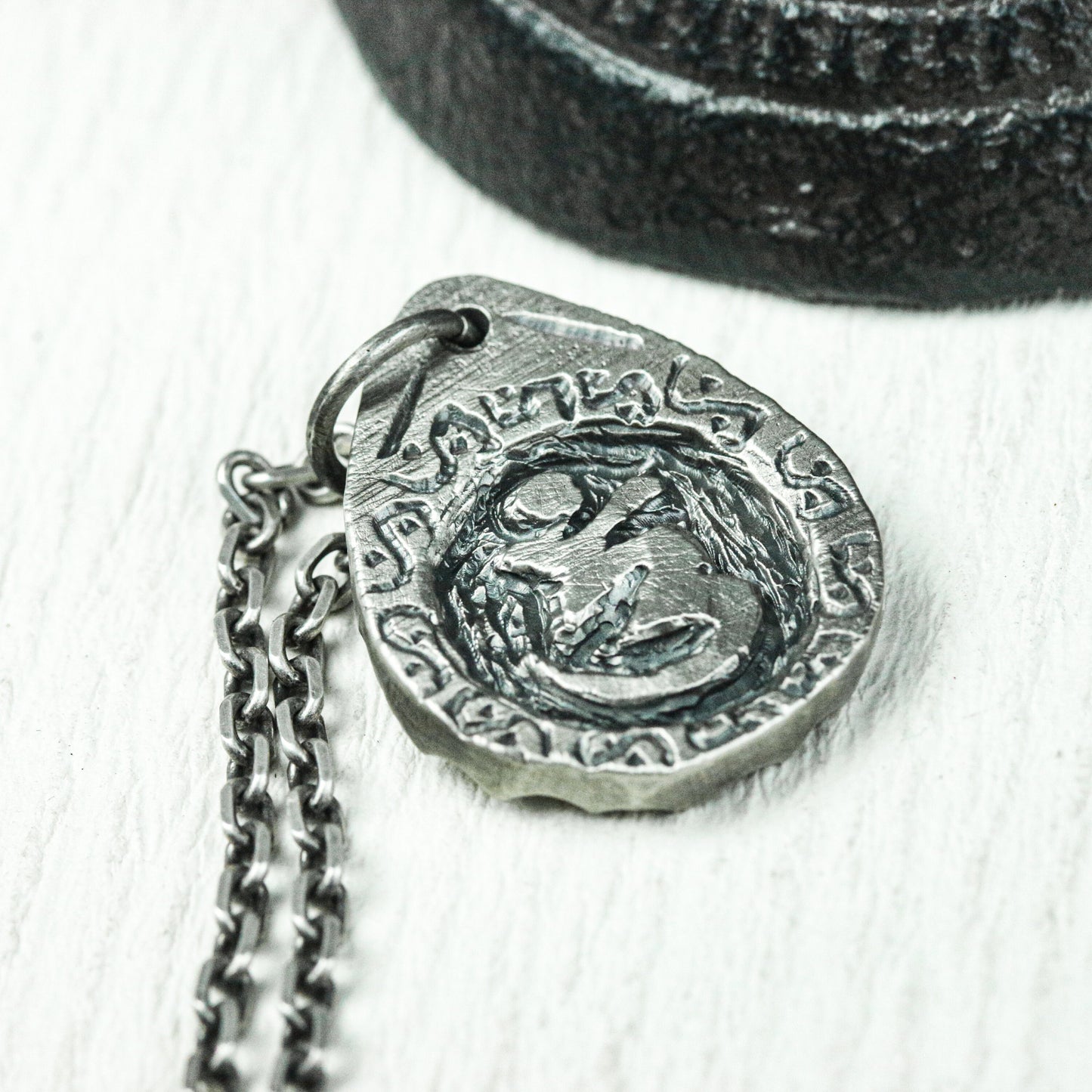 Dragon Emblem Crest Pendant - Handcrafted in 925 Silver