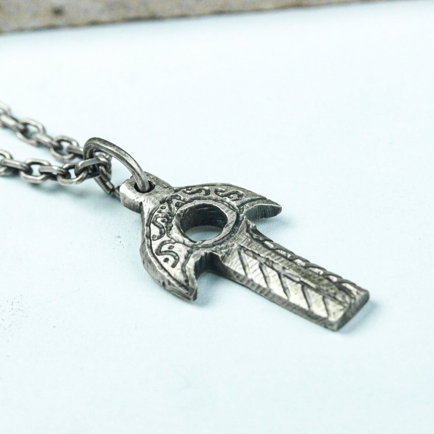 Runic Battle Axe Pendant - 925 Silver Handcrafted