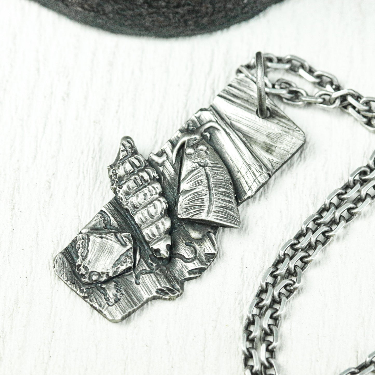 Angel Wing Scroll Amulet - Handcrafted in 925 Silver