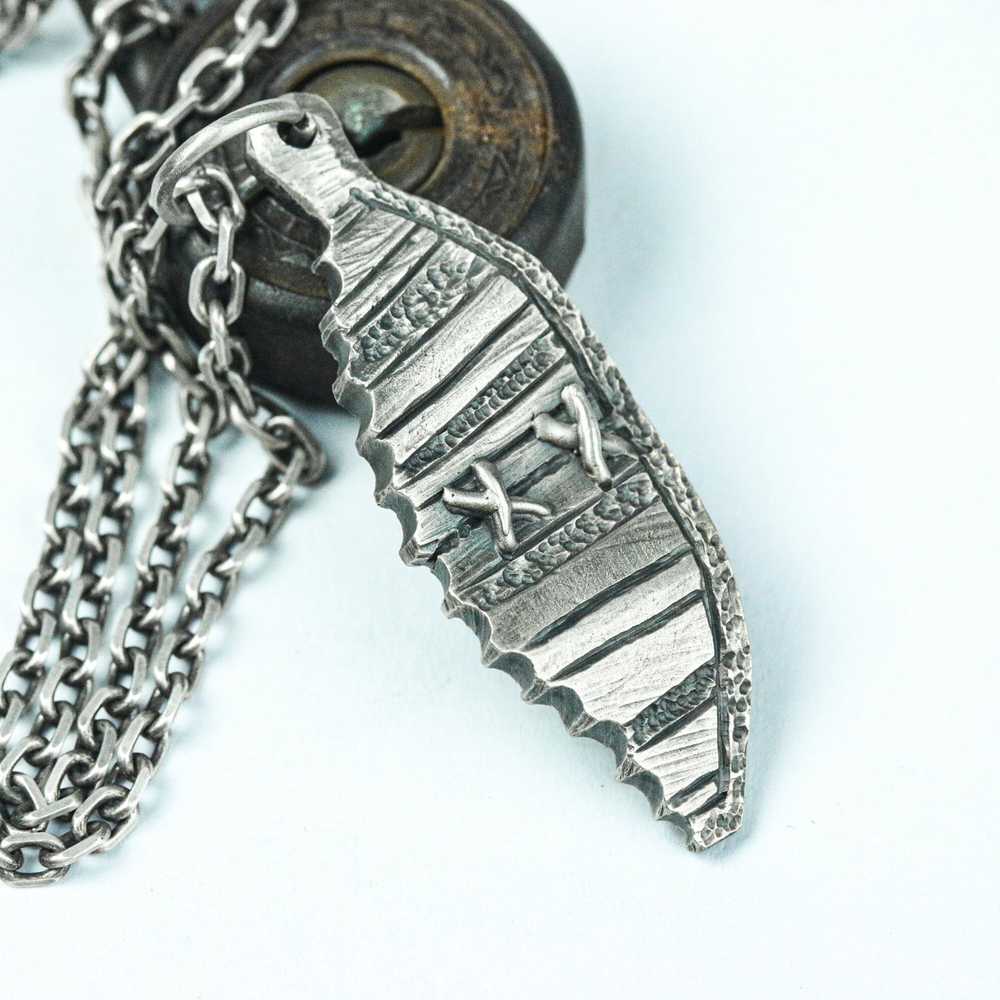 Tribal Feather Totem Pendant - Artisan Crafted in 925 Silver
