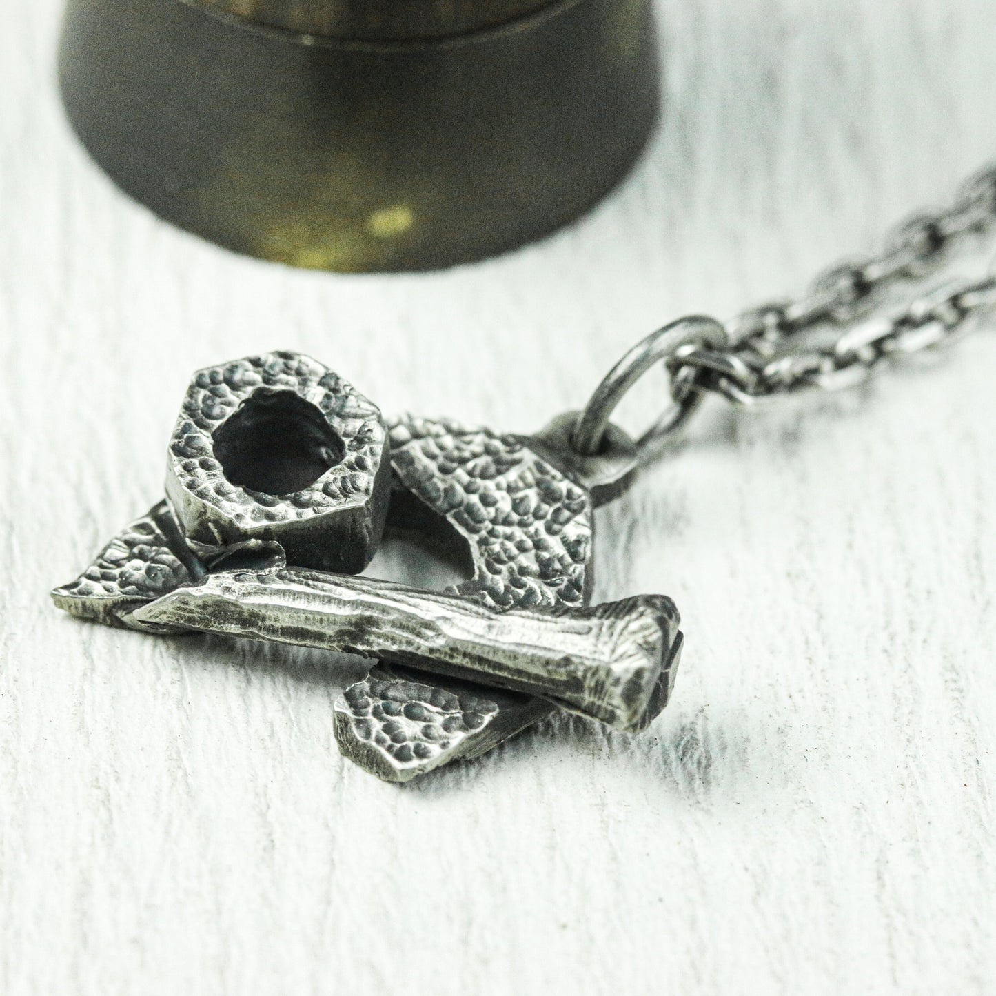 Forged Ruin Pendant - 925 Silver Handcrafted