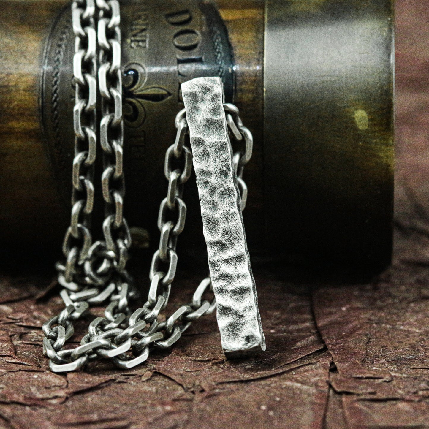 Runic Talisman Pillar Pendant - Artisan Crafted in 925 Silver