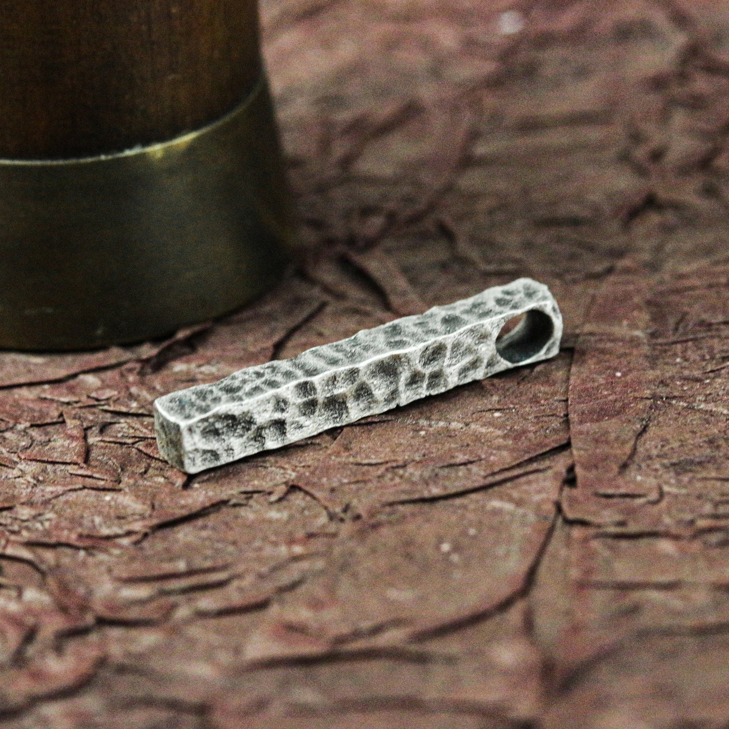 Runic Talisman Pillar Pendant - Artisan Crafted in 925 Silver