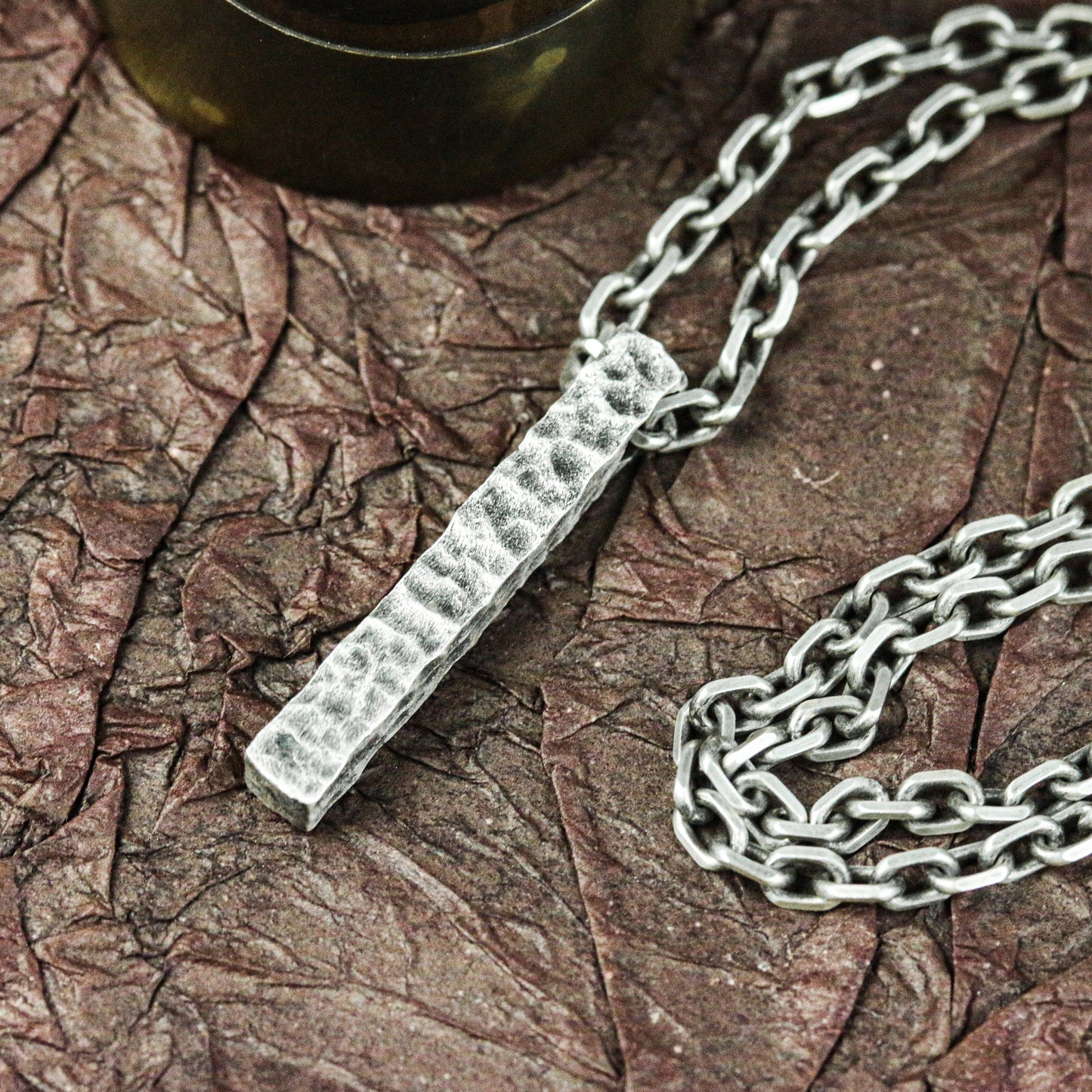 Runic Talisman Pillar Pendant - Artisan Crafted in 925 Silver