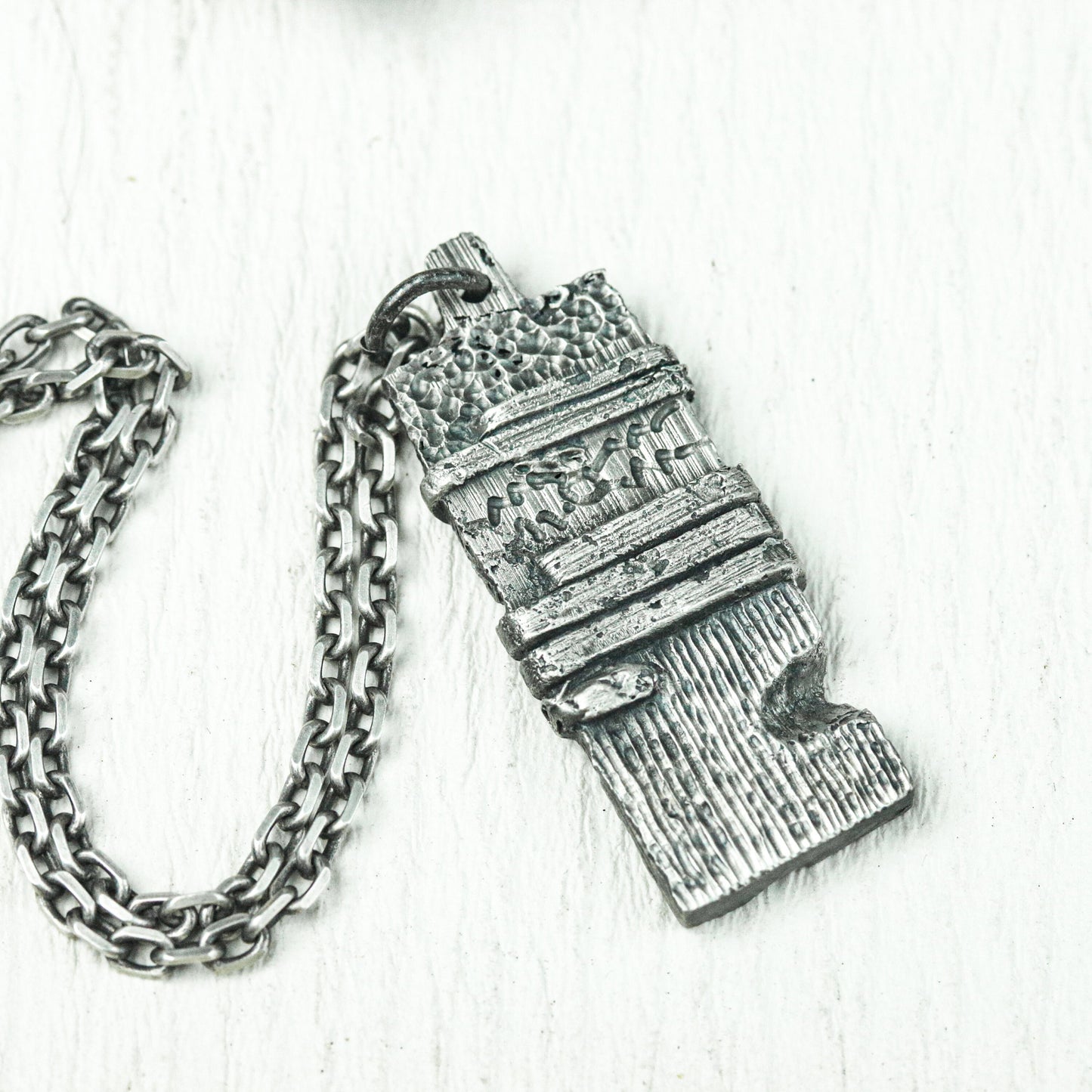 Ancient Script Relic Pendant - Handcrafted in 925 Silver