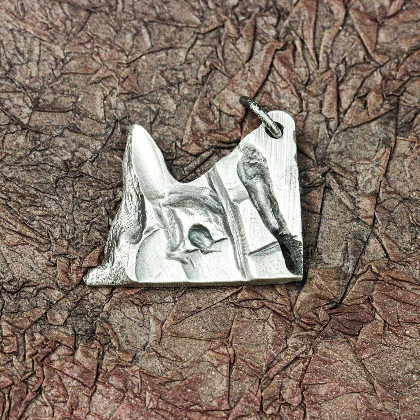 Fractured Fox Mask Pendant - 925 Silver Handcrafted