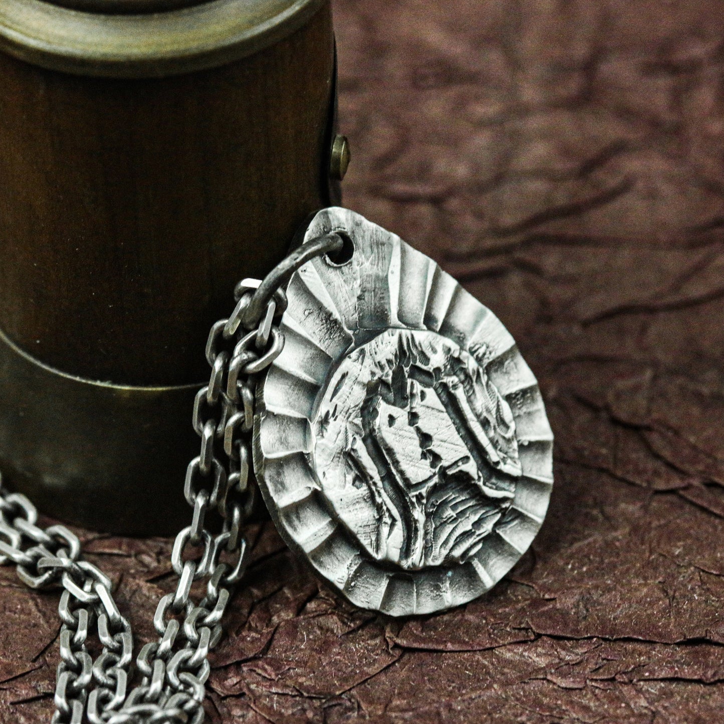 Norse Rune Warrior Shield Pendant - Handcrafted in 925 Silver