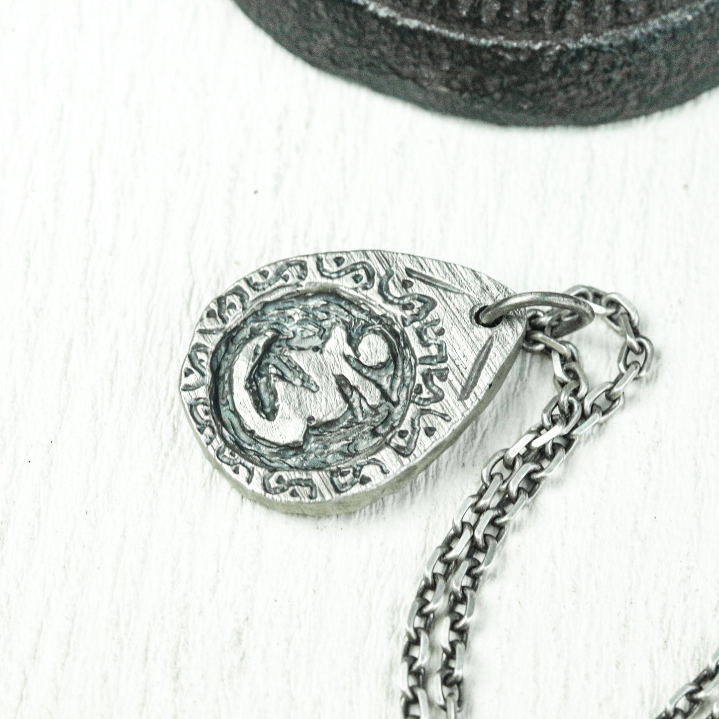 Dragon Emblem Crest Pendant - Handcrafted in 925 Silver