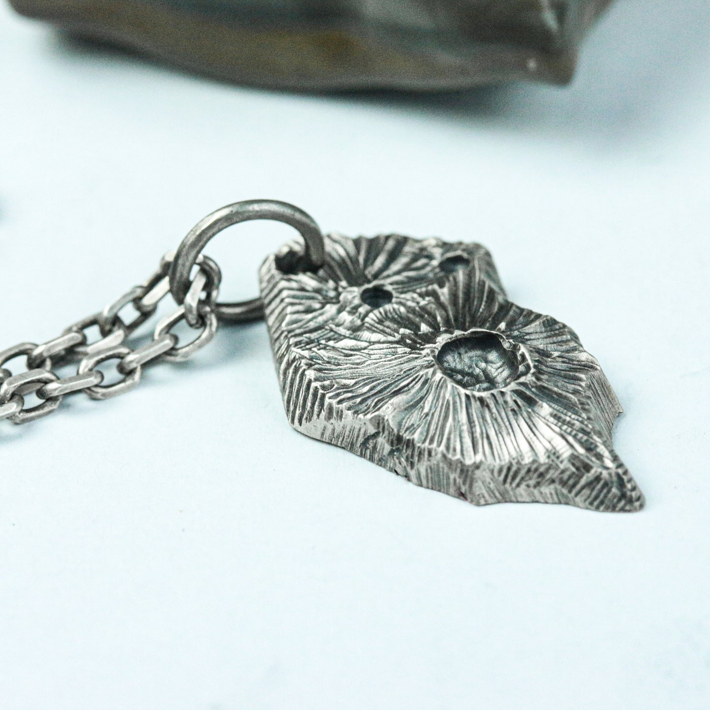 Celestial Impact Relic Pendant - Handcrafted in 925 Silver