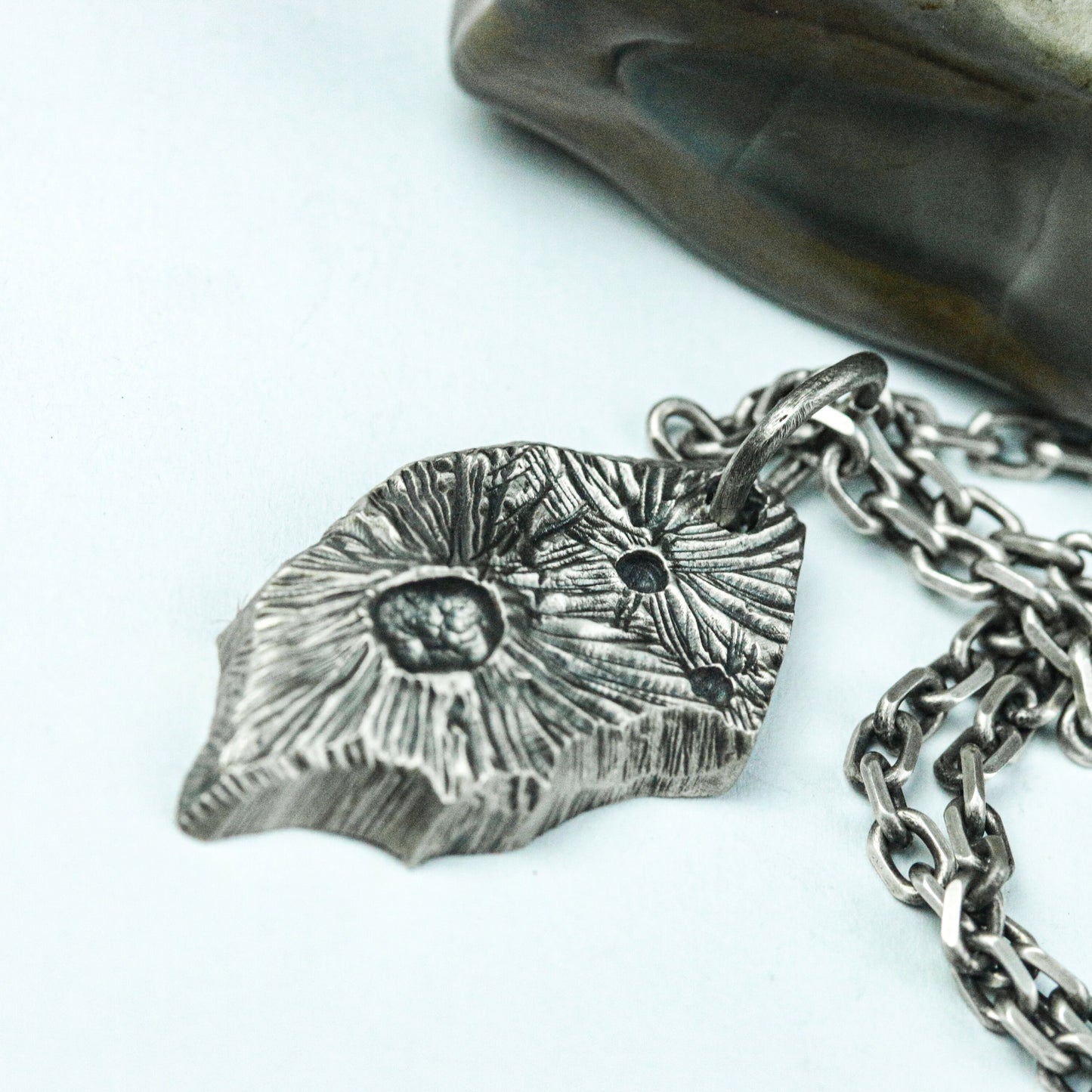 Celestial Impact Relic Pendant - Handcrafted in 925 Silver