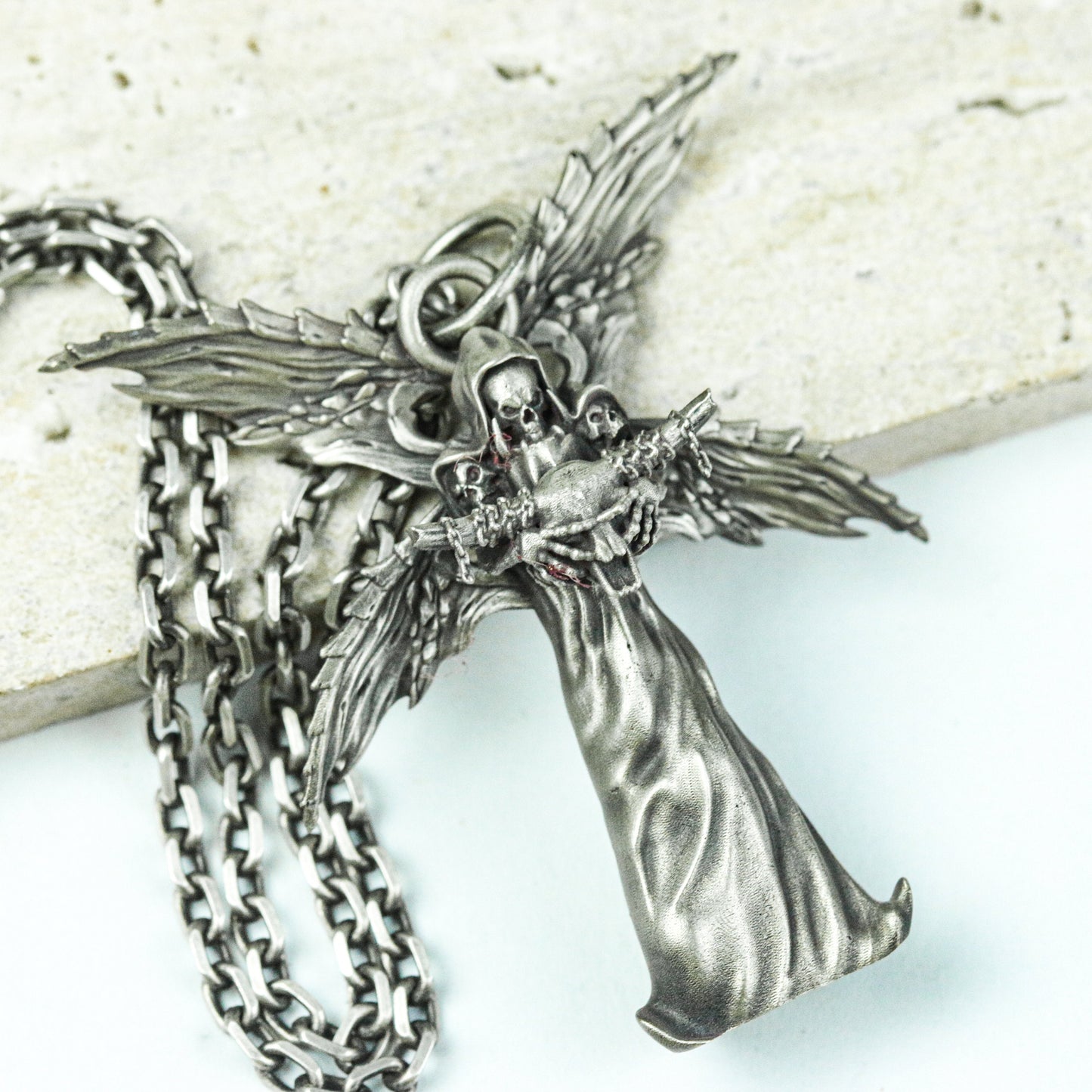 Archangel Protector Pendant - Artisan Crafted in 925 Silver