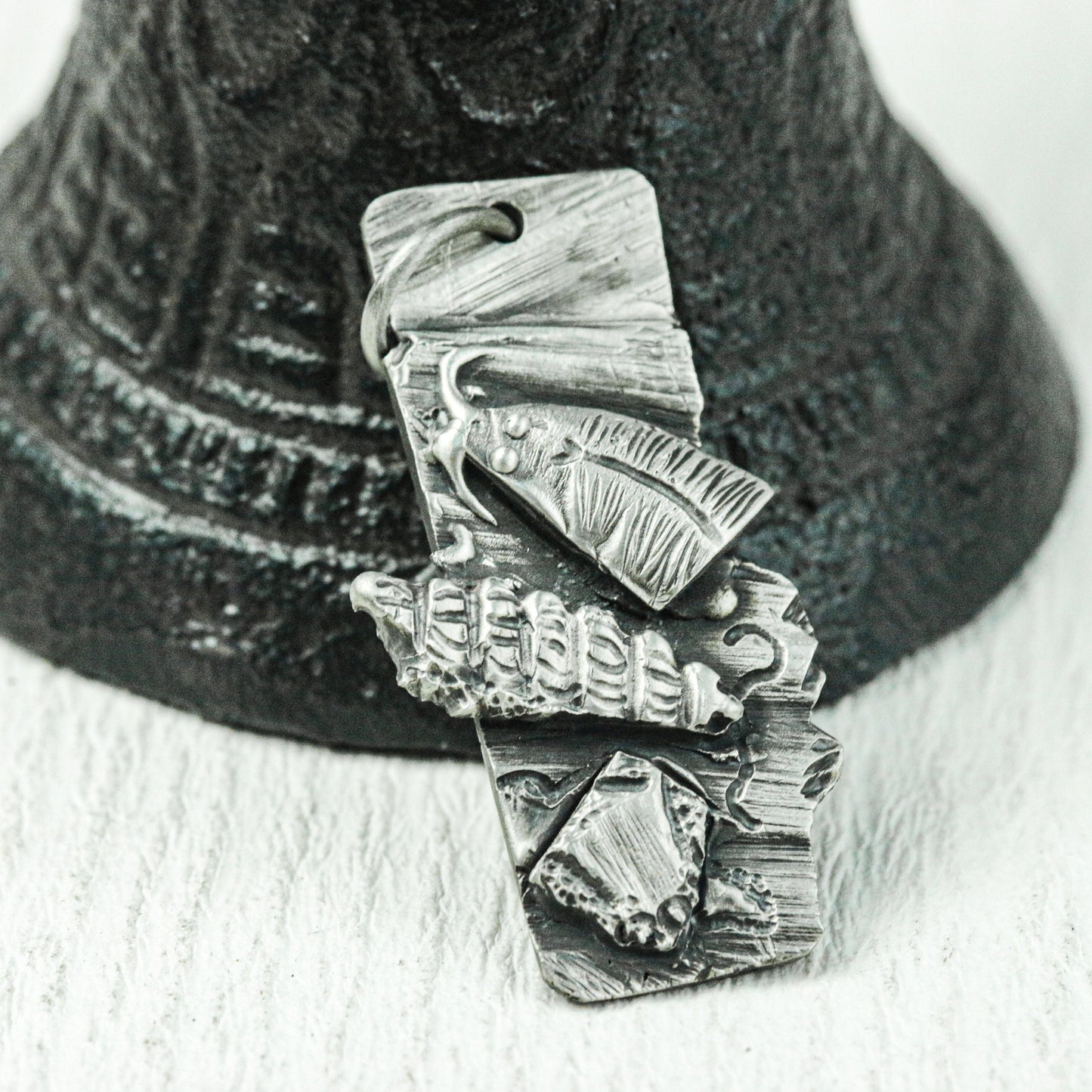 Angel Wing Scroll Amulet - Handcrafted in 925 Silver