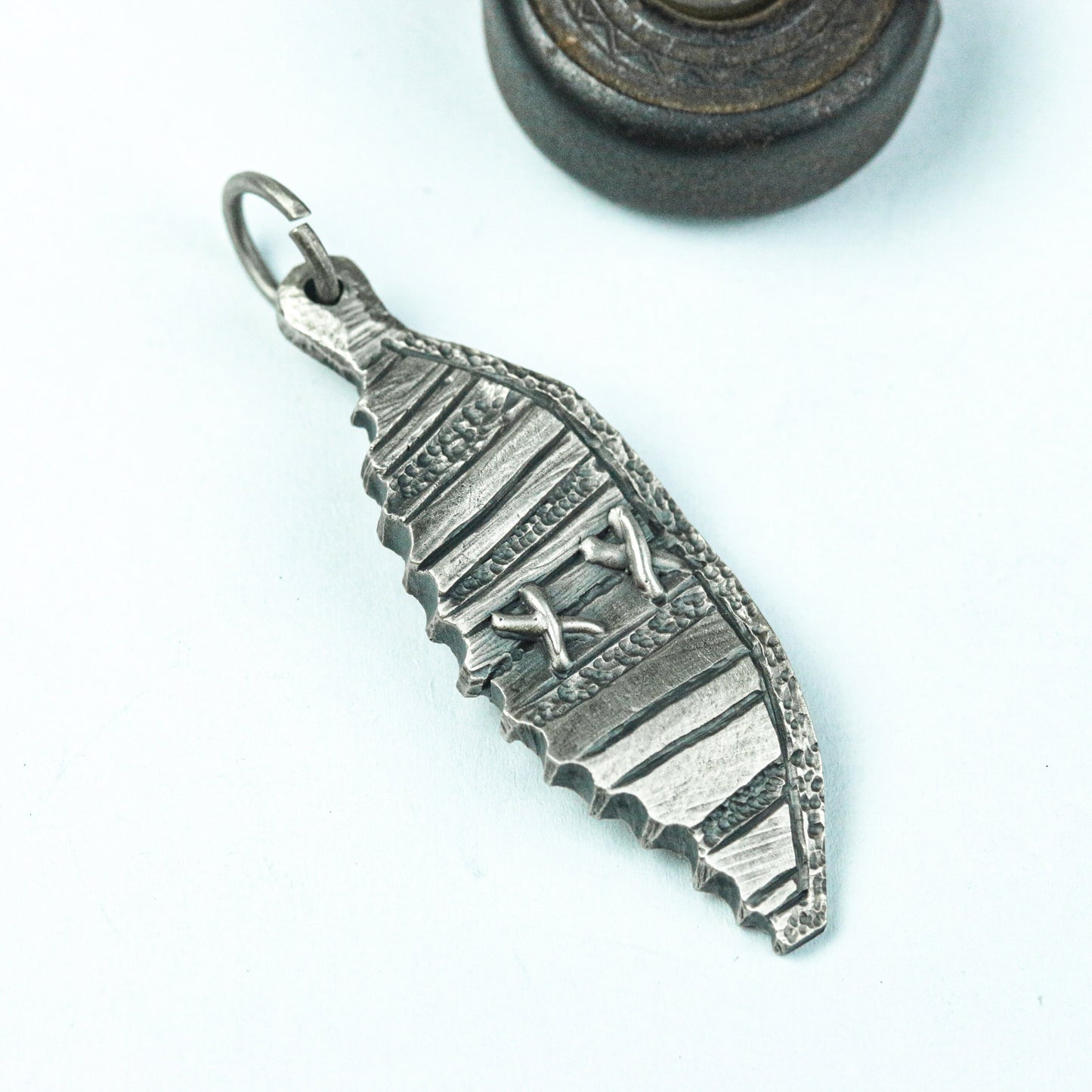 Tribal Feather Totem Pendant - Artisan Crafted in 925 Silver