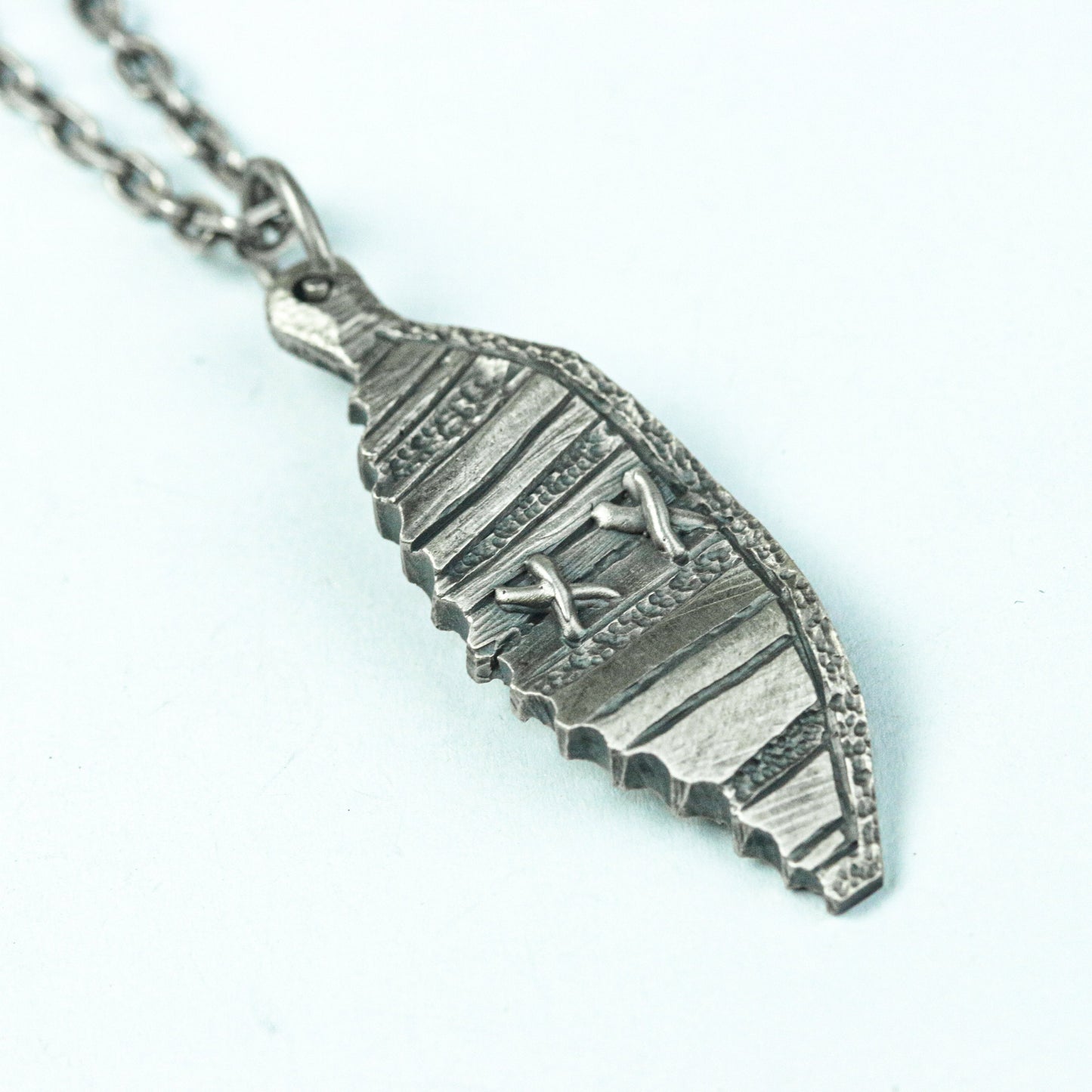 Tribal Feather Totem Pendant - Artisan Crafted in 925 Silver